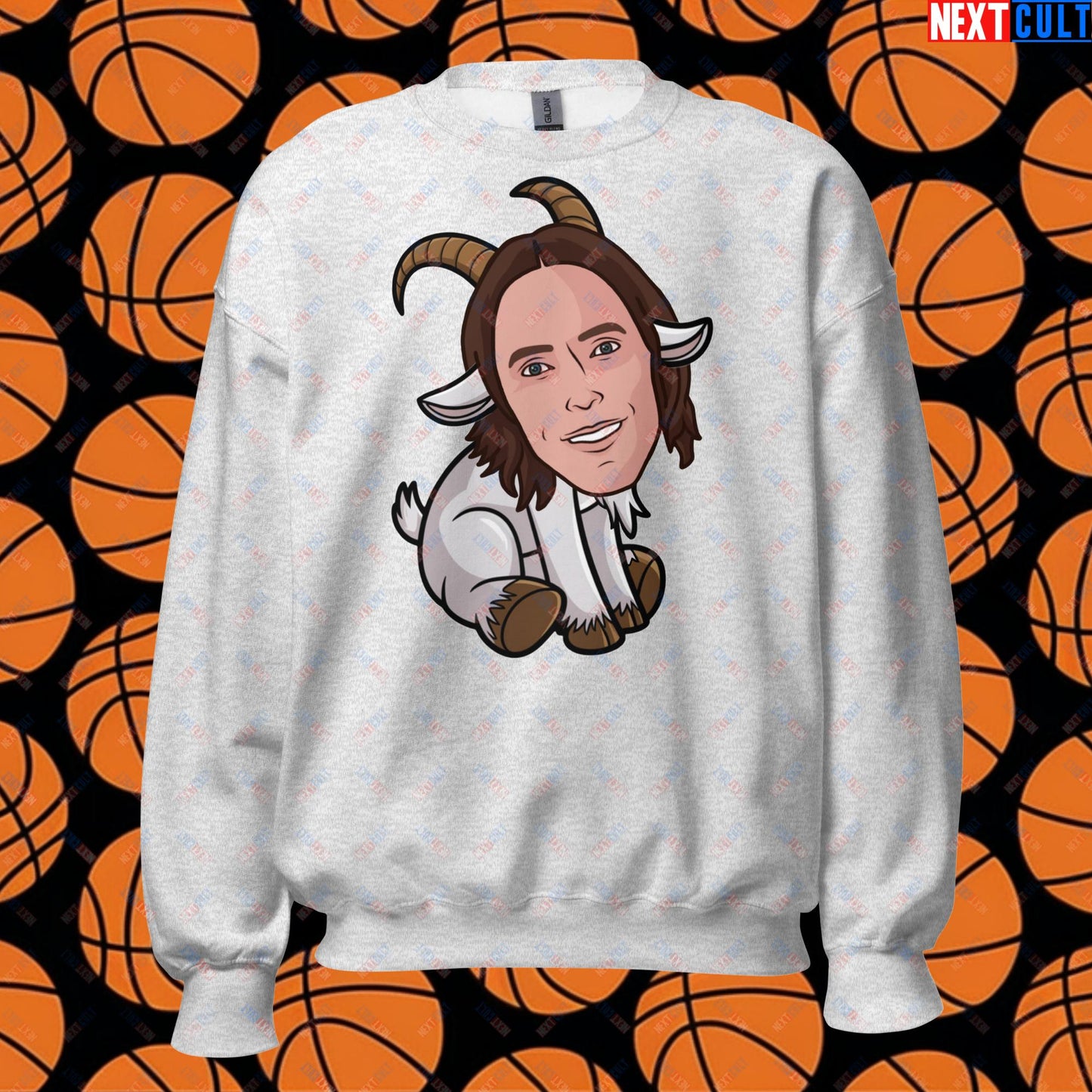 Steve Nash G.O.A.T. Sweatshirt - Funny Basketball Meme Jumper - Greatest of All Time Pullover for Basketball Fans - Perfect Gift for Steve Nash Fans Unisex Sweatshirt Ash Sweatshirts Basketball Dallas Mavericks G.O.A.T. NBA Phoenix Suns Steve Nash Next Cult Brand