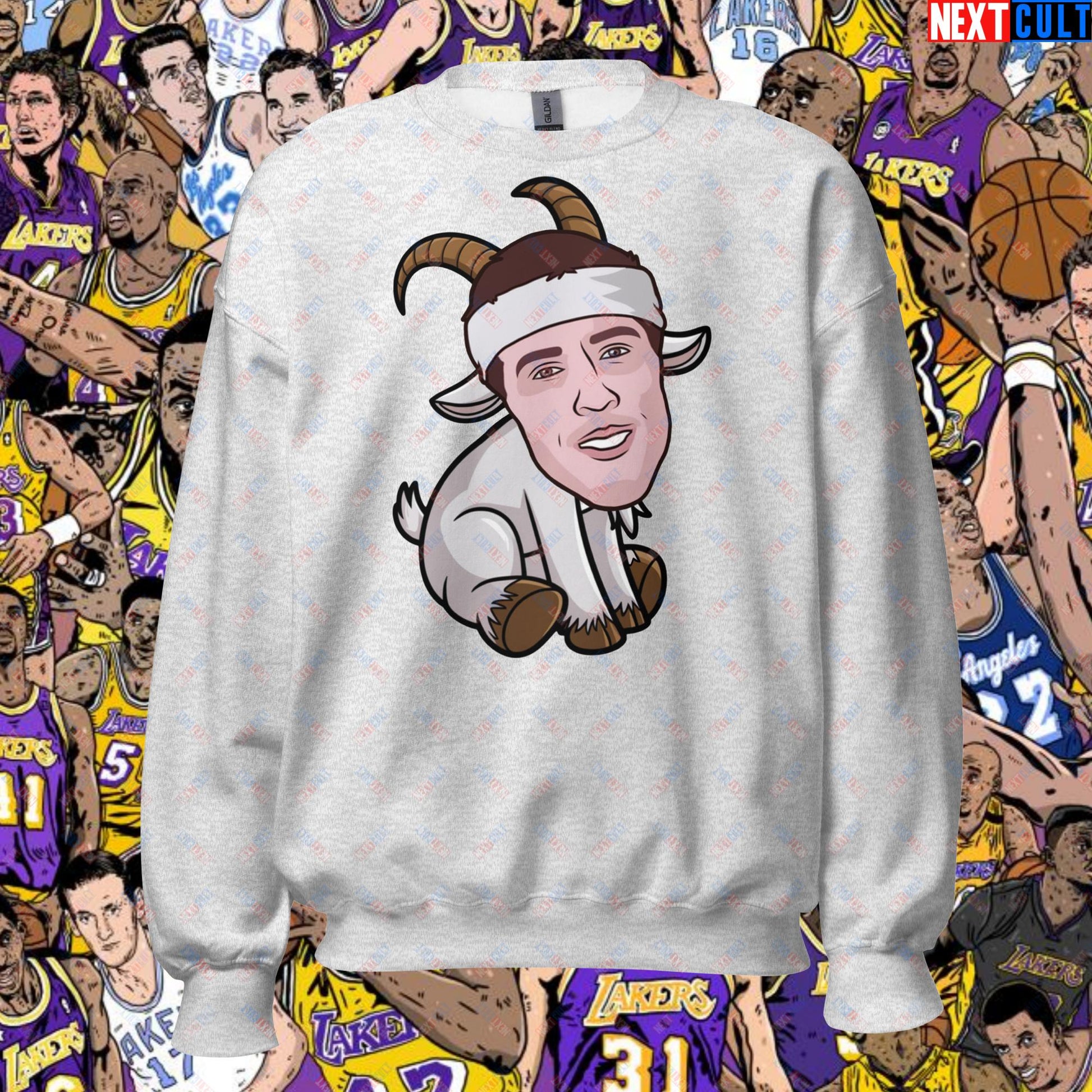 Austin Reaves G.O.A.T. Sweatshirt - Funny Basketball Meme Jumper - Greatest of All Time Pullover for Basketball Fans - Perfect Gift for Austin Reaves Fans Unisex Sweatshirt Ash Sweatshirts Austin Reaves Basketball G.O.A.T. Los Angeles Lakers NBA Next Cult Brand