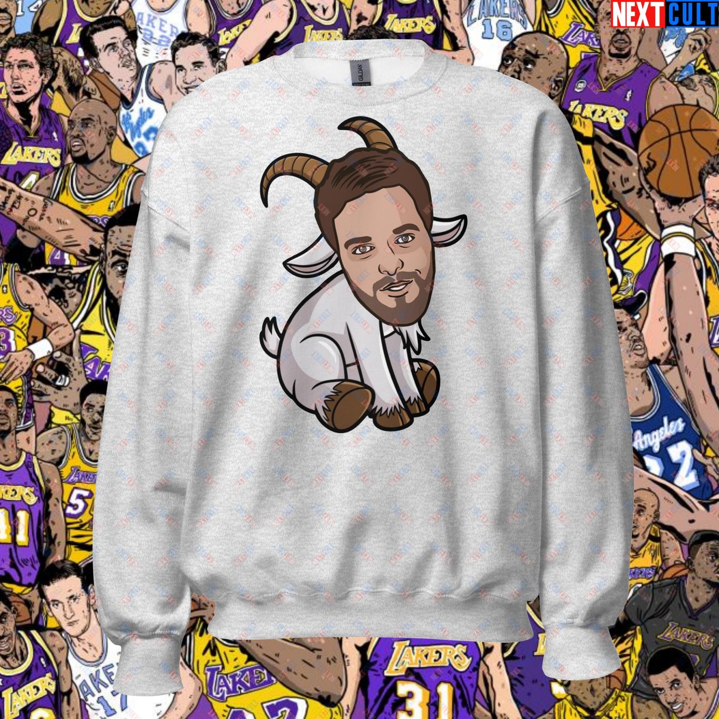 Pau Gasol G.O.A.T. Sweatshirt - Funny Basketball Meme Jumper - Greatest of All Time Pullover for Basketball Fans - Perfect Gift for Pau Gasol Fans Unisex Sweatshirt Ash Sweatshirts Basketball G.O.A.T. Los Angeles Lakers NBA Pau Gasol Next Cult Brand