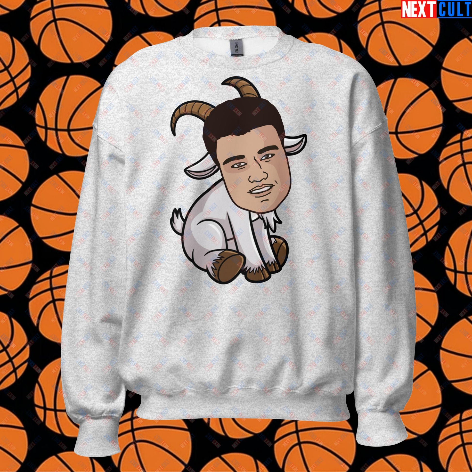 Yao Ming GOAT Sweatshirt - Funny Basketball Meme Jumper - Greatest of All Time Pullover for Houston Rockets Fans - Perfect Gift for Yao Ming Fans Unisex Sweatshirt Ash Sweatshirts Basketball G.O.A.T. Houston Rockets NBA Yao Ming Next Cult Brand