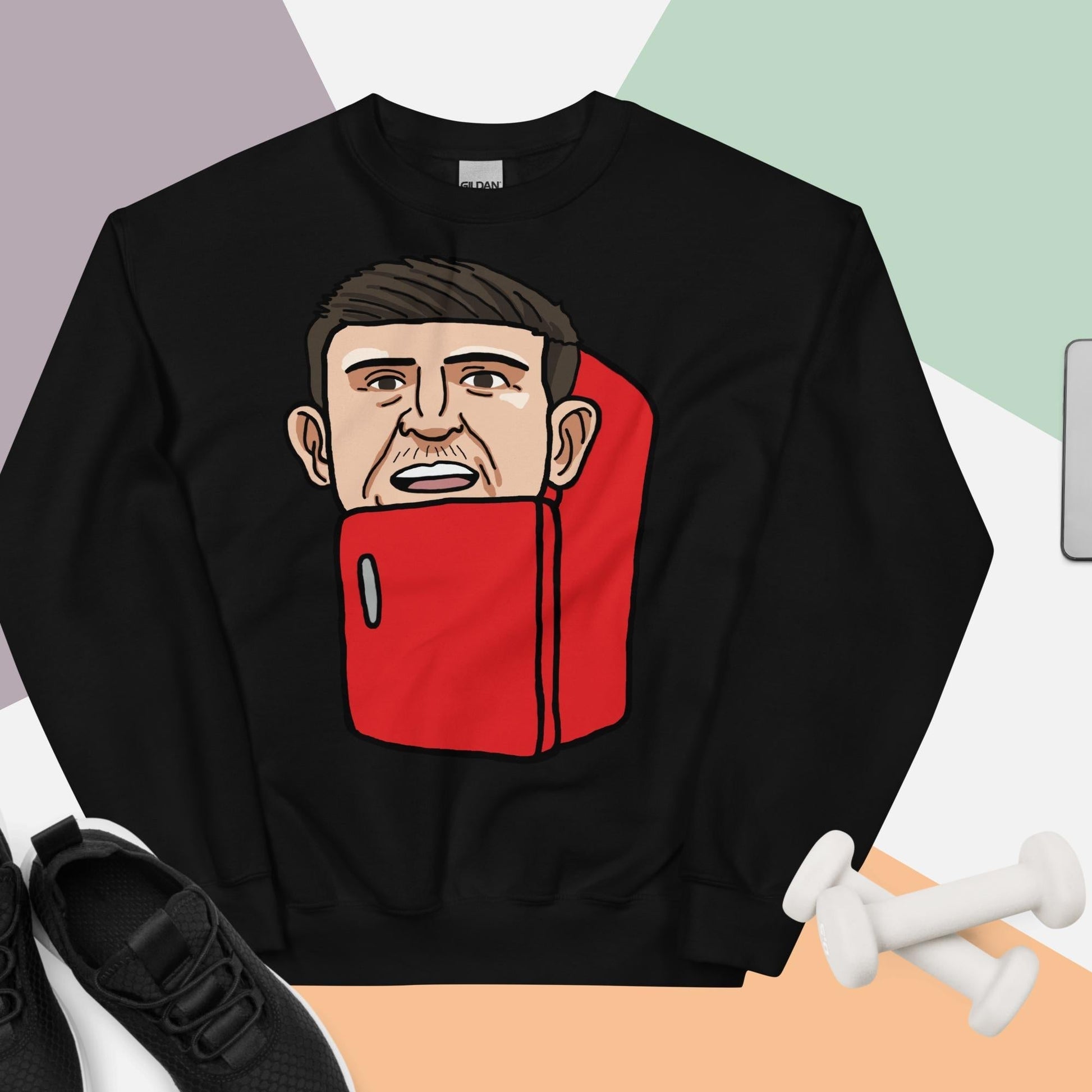 Harry ''The Fridge'' Maguire Unisex Sweatshirt, With Name & Number Black Sweatshirts Football Harry Maguire Manchester United The Fridge Next Cult Brand