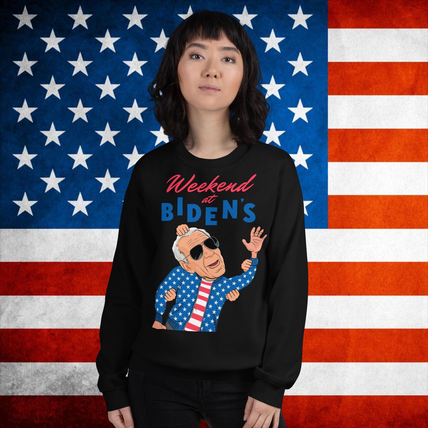 Weekend at Biden's Sweatshirt Joe Biden Meme Jumper Democrat Sweater Republican Jumper Trump Jumper Trump Gift Biden Gift 90s Vintage JumperUnisex Sweatshirt Black Sweatshirts Democrats Joe Biden Politics Next Cult Brand