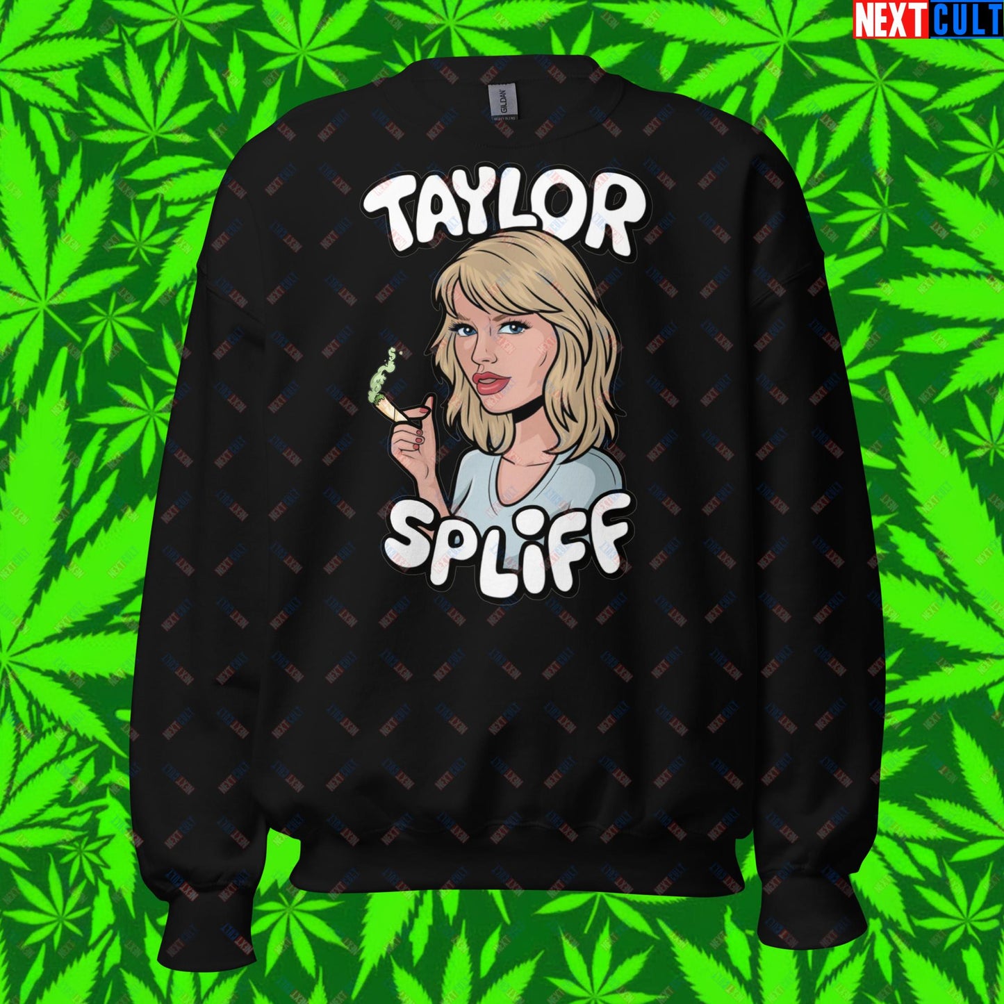 Taylor Spliff Pop Music Star Pothead Stoner Funny Weed Meme Unisex Sweatshirt Black Sweatshirts Music Weed Next Cult Brand