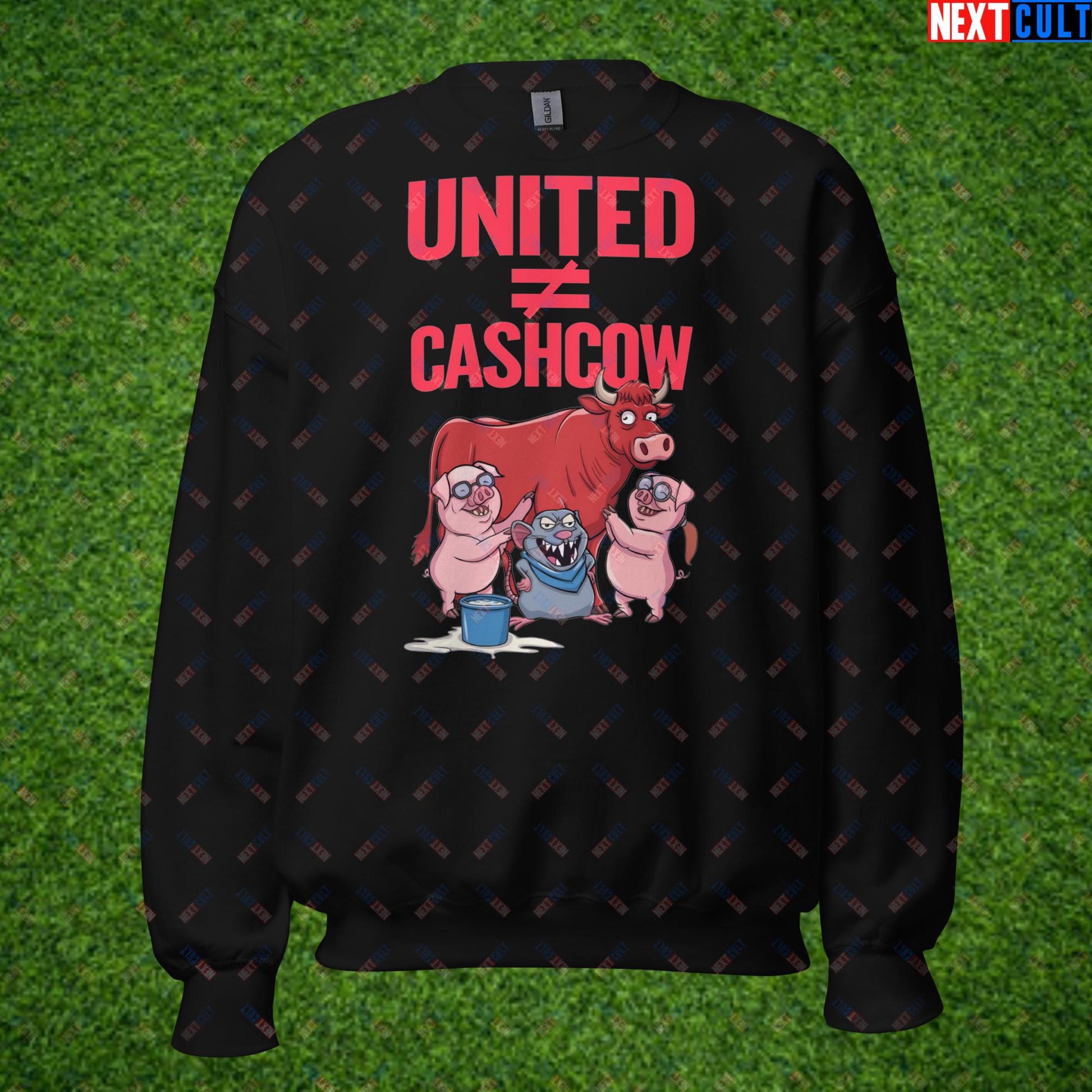 Manchester United Is Not A Cashcow Glazers Out Ineos Out Ratcliffe Out Protest Unisex Sweatshirt Black Sweatshirts Football GlazersOut Manchester United RatcliffeOut Next Cult Brand