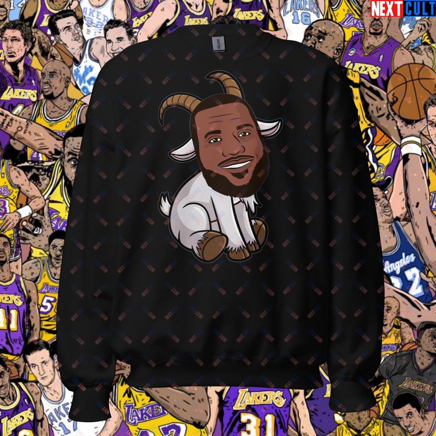 LeBron James G.O.A.T. Sweatshirt - Greatest of All Time Basketball Pullover - Settle the Debate NBA Meme Sweatshirt for Fans - Perfect Gift for Basketball Lovers Unisex Sweatshirt Black Sweatshirts Basketball Cleveland Cavaliers G.O.A.T. LeBron James Los Angeles Lakers Miami Heat NBA Next Cult Brand