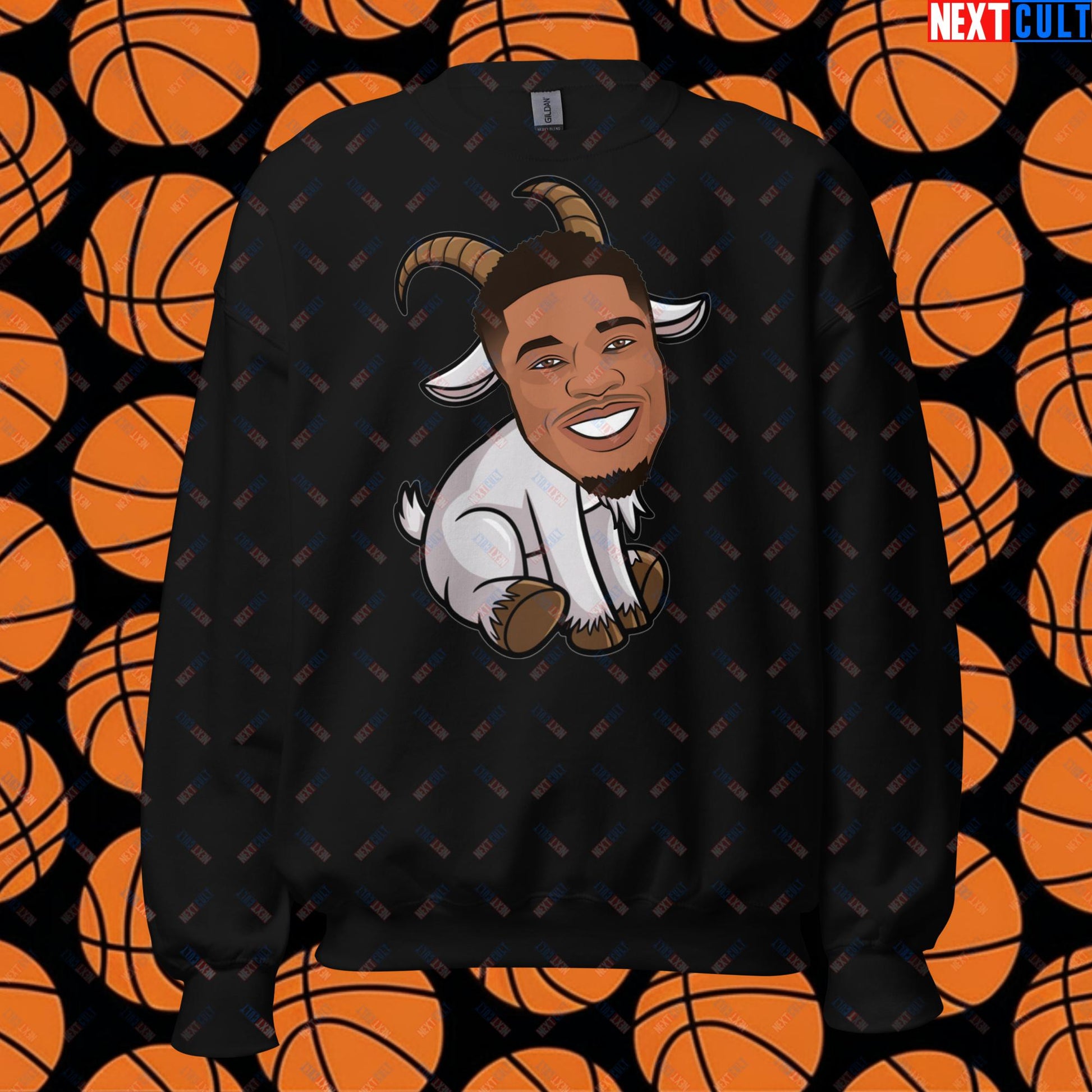 Giannis Antetokounmpo G.O.A.T. Sweatshirt - Funny Basketball Meme Jumper - Greatest of All Time Pullover for Basketball Fans - Perfect Gift for Giannis Fans Unisex Sweatshirt Black Sweatshirts Basketball G.O.A.T. Giannis Antetokounmpo Milwaukee Bucks NBA Next Cult Brand