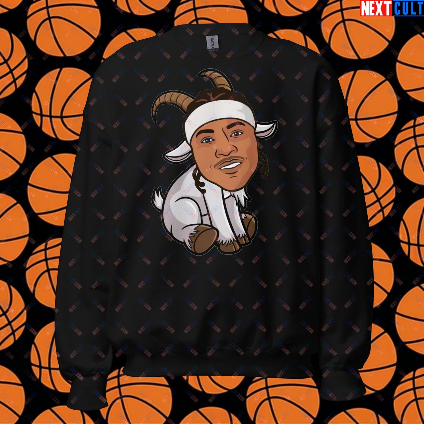 Carmelo Anthony G.O.A.T. Sweatshirt - Funny Basketball Meme Jumper - Greatest of All Time Carmelo Anthony Pullover - Perfect Gift for Basketball Fans Unisex Sweatshirt Black Sweatshirts Basketball Carmelo Anthony Denver Nuggets G.O.A.T. NBA New York Knicks Next Cult Brand