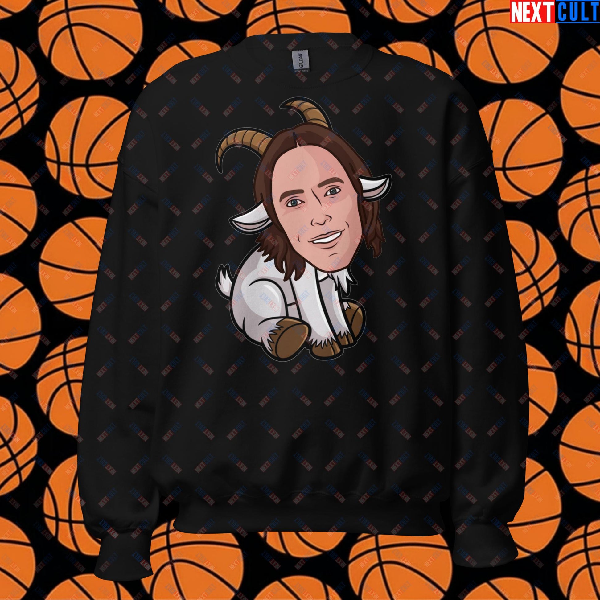 Steve Nash G.O.A.T. Sweatshirt - Funny Basketball Meme Jumper - Greatest of All Time Pullover for Basketball Fans - Perfect Gift for Steve Nash Fans Unisex Sweatshirt Black Sweatshirts Basketball Dallas Mavericks G.O.A.T. NBA Phoenix Suns Steve Nash Next Cult Brand