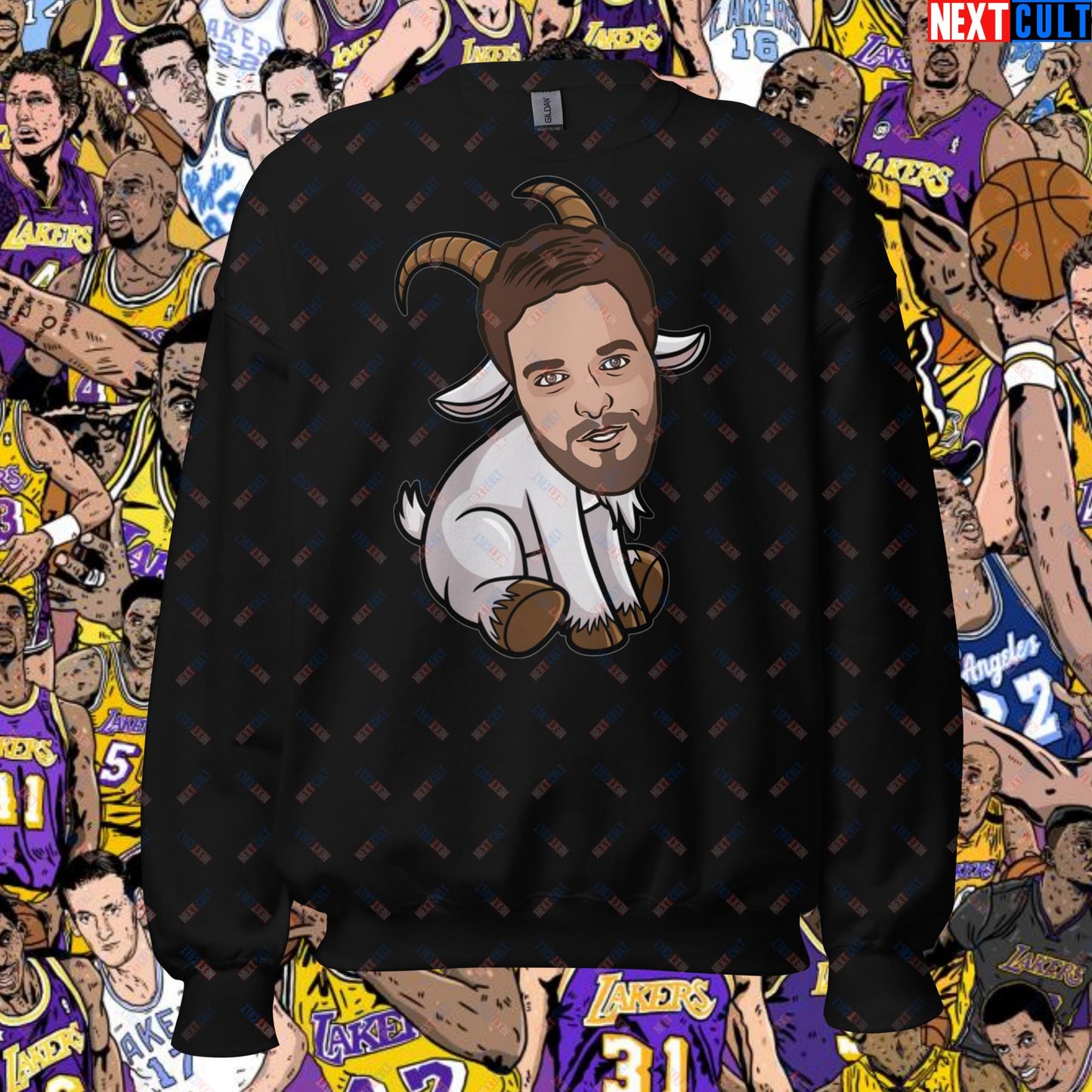 Pau Gasol G.O.A.T. Sweatshirt - Funny Basketball Meme Jumper - Greatest of All Time Pullover for Basketball Fans - Perfect Gift for Pau Gasol Fans Unisex Sweatshirt Black Sweatshirts Basketball G.O.A.T. Los Angeles Lakers NBA Pau Gasol Next Cult Brand