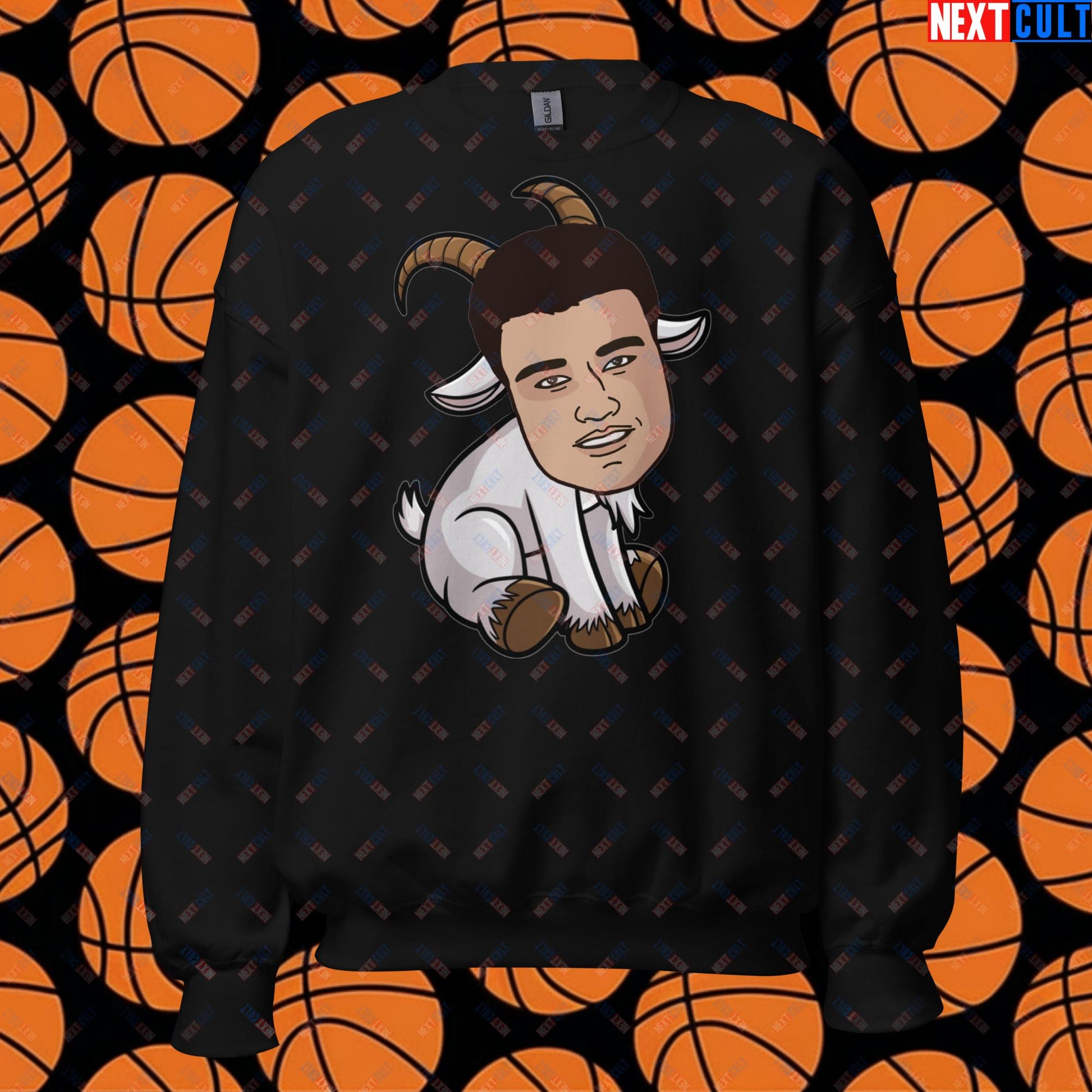 Yao Ming GOAT Sweatshirt - Funny Basketball Meme Jumper - Greatest of All Time Pullover for Houston Rockets Fans - Perfect Gift for Yao Ming Fans Unisex Sweatshirt Black Sweatshirts Basketball G.O.A.T. Houston Rockets NBA Yao Ming Next Cult Brand