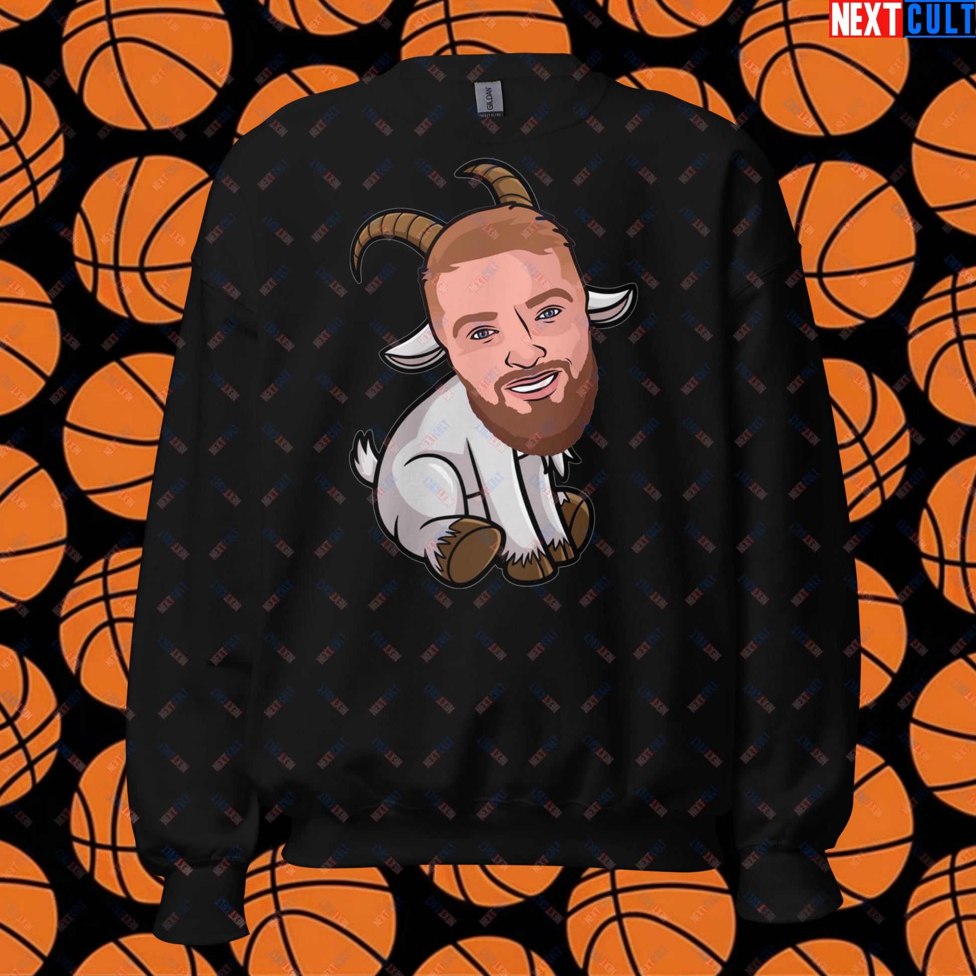 Domantas Sabonis GOAT Sweatshirt - Funny Basketball Meme Jumper - Greatest of All Time Pullover for Sacramento Kings and Lithuania Fans - Perfect Gift for Basketball Lovers Unisex Sweatshirt Black Sweatshirts Basketball Domantas Sabonis G.O.A.T. NBA Sacramento Kings Next Cult Brand