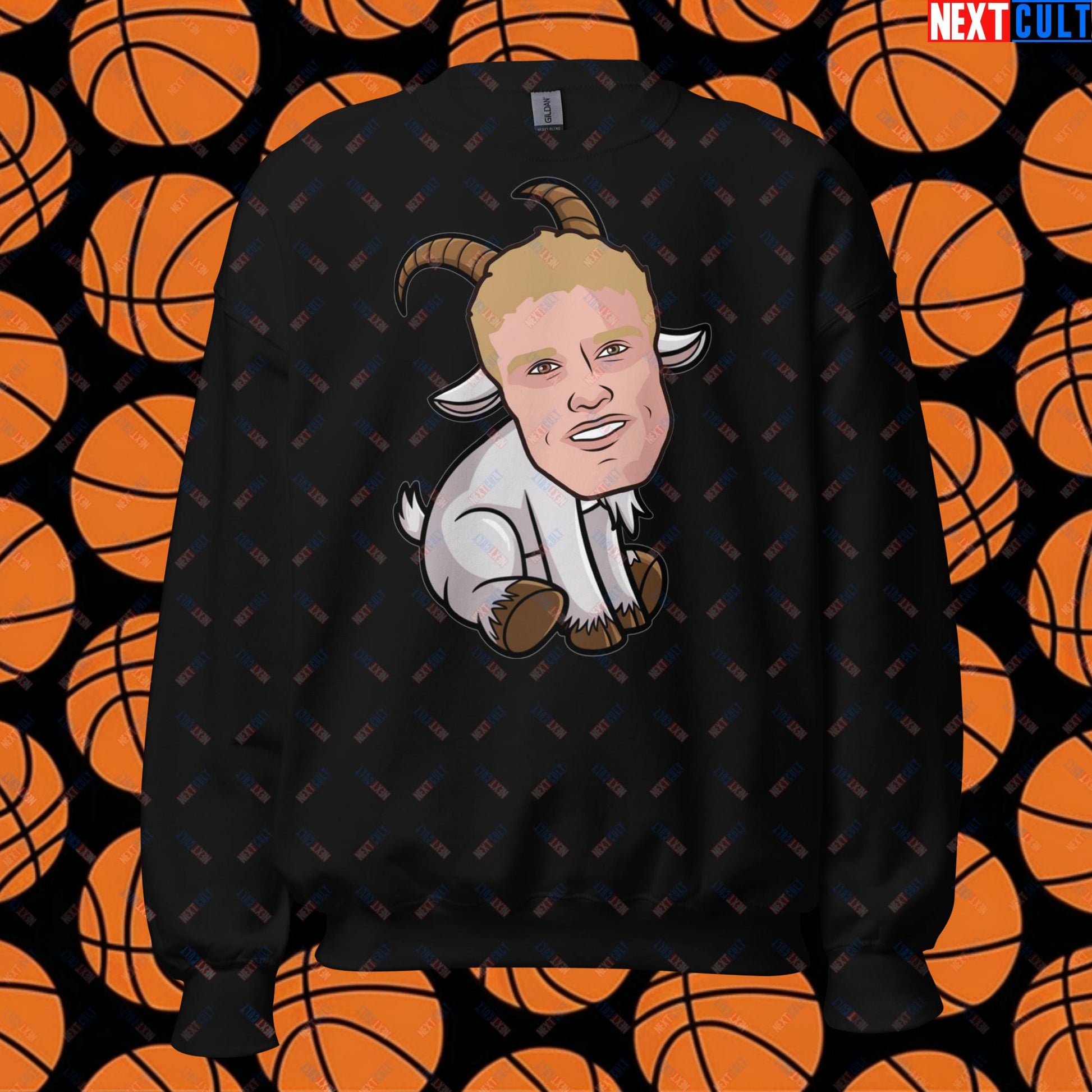 Lauri Markkanen GOAT Sweatshirt - Funny Basketball Meme Jumper - Greatest of All Time Pullover for Basketball Fans - Perfect Gift for Lauri Markkanen Fans Unisex Sweatshirt Black Sweatshirts Basketball G.O.A.T. Lauri Markkanen NBA Utah Jazz Next Cult Brand