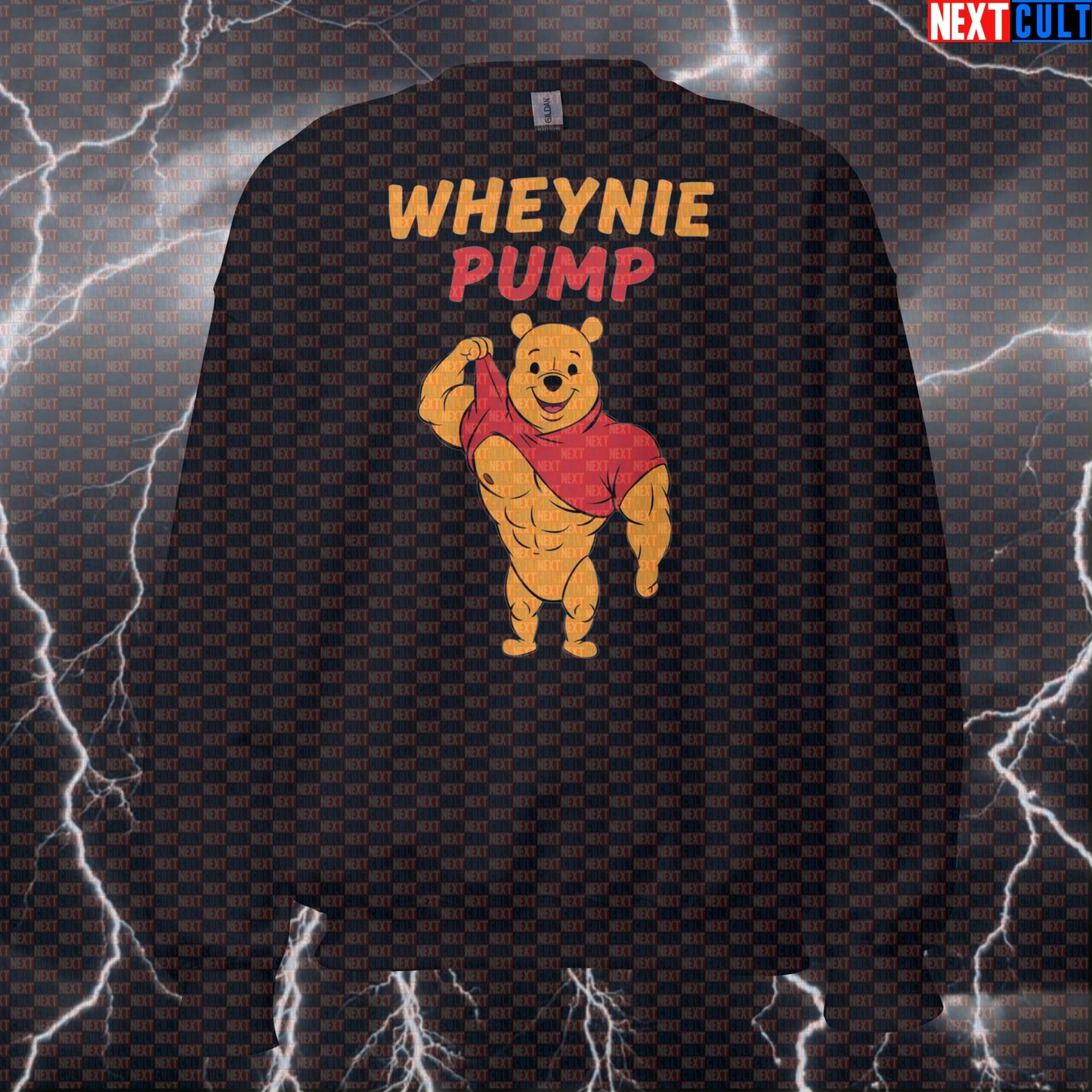 Funny Wheynie The Pooh Gym Sweatshirt | Workout Sweater For Lifters & Bodybuilding Meme Fans | Pump Cover Pullover Sweatshirts Bodybuilding Films Fitness Gym Pump Cover Workout Next Cult Brand