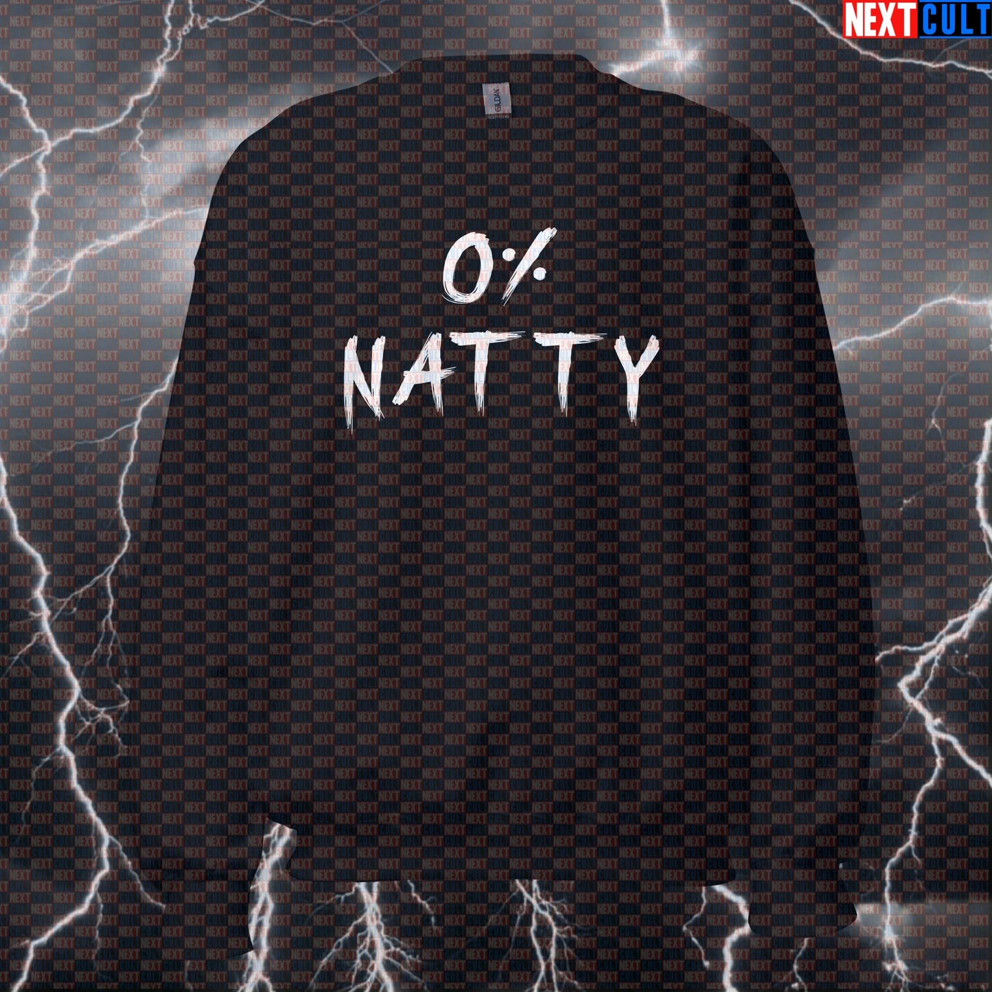 0% Natty Gym Meme Sweatshirt | Funny Workout Sweater For Enhanced Lifters & Bodybuilding Fans | Crewneck Pullover Bodybuilding Fitness Gym Natty Pump Cover Steroids Workout Next Cult Brand
