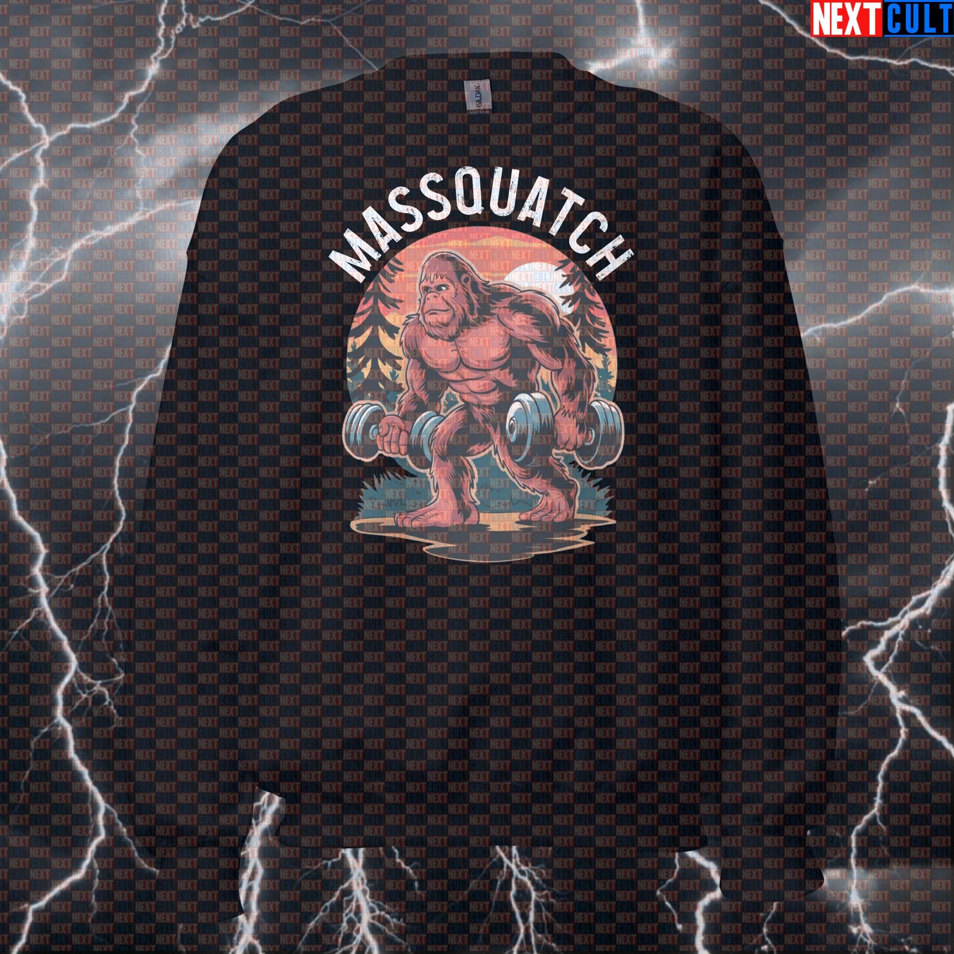 Massquatch Bigfoot Gym Sweatshirt | Funny Sasquatch Workout Sweater For Lifters & Bodybuilding Meme Fans Sweatshirts Bodybuilding Fitness Gym Halloween Pump Cover Workout Next Cult Brand