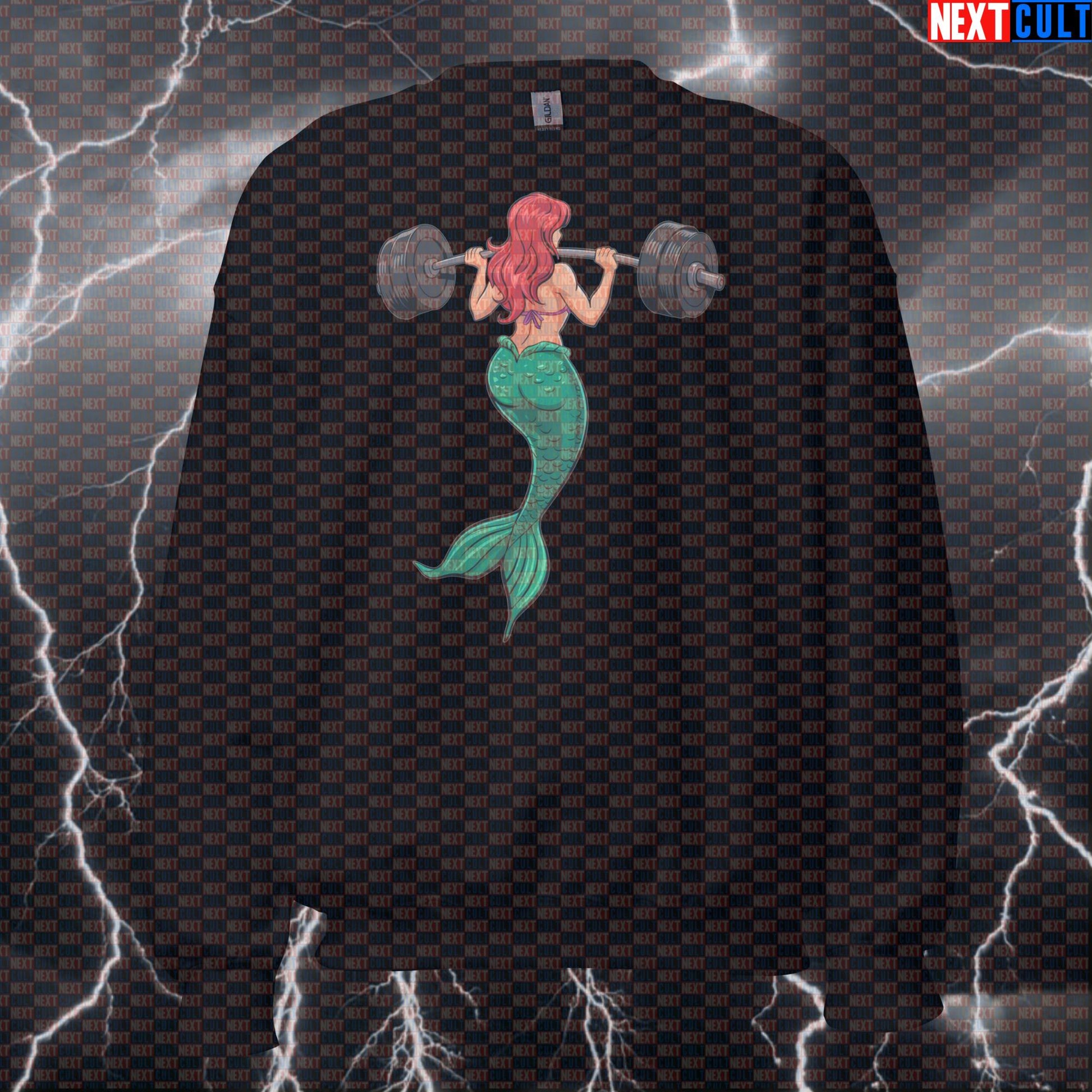 Funny Mermaid Leg Day Gym Sweatshirt | Workout Sweater For Strong Women Lifters | Fitness Meme Pullover Sweatshirts Bodybuilding Films Fitness Gym Leg Day Powerlifting Pump Cover Workout Next Cult Brand