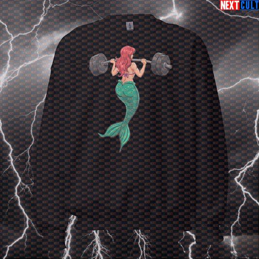 Funny Mermaid Leg Day Gym Sweatshirt | Workout Sweater For Strong Women Lifters | Fitness Meme Pullover Sweatshirts Bodybuilding Films Fitness Gym Leg Day Powerlifting Pump Cover Workout Next Cult Brand