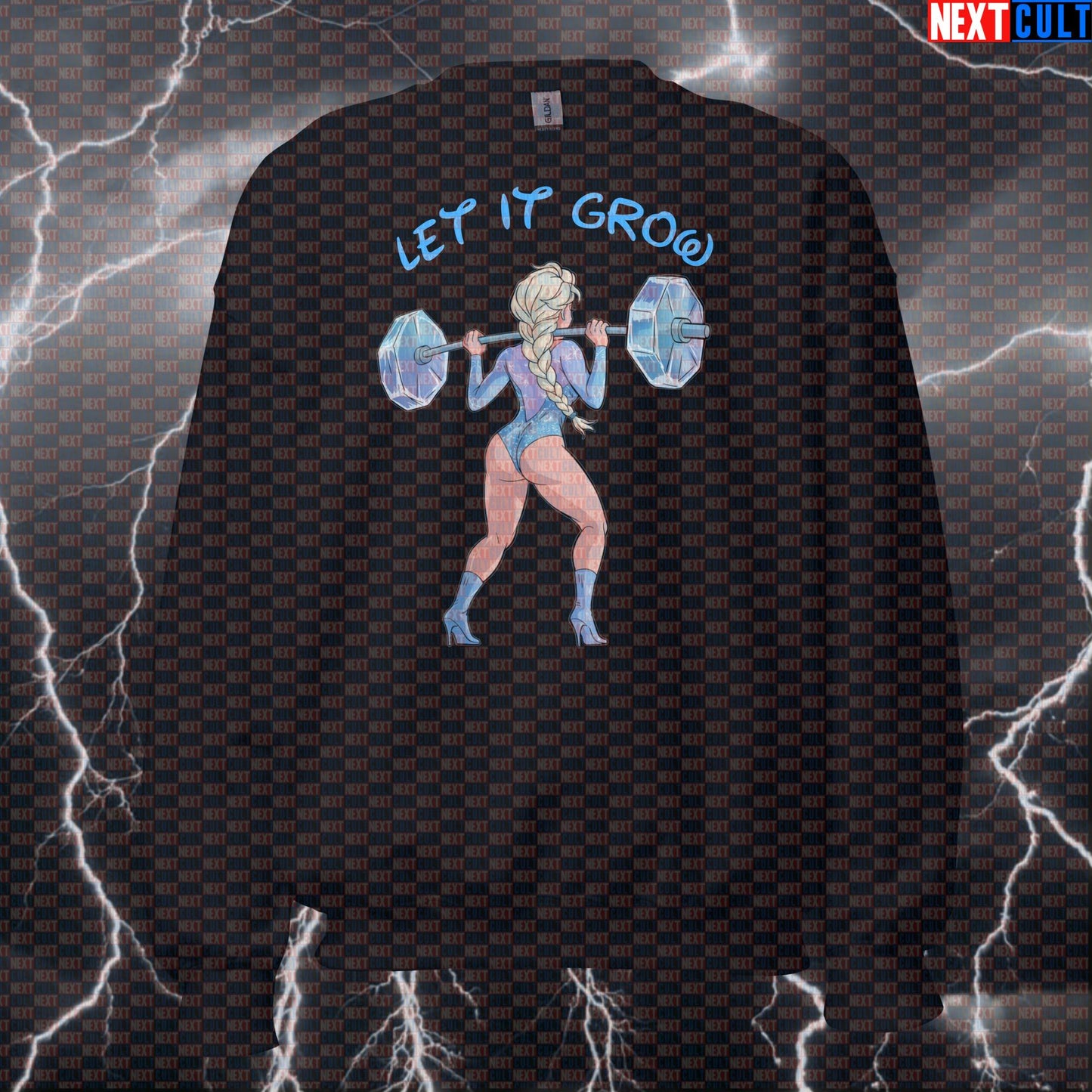 Funny Let It Grow Gym Sweatshirt | Booty Building Workout Sweater For Squats & Leg Day | Fitness Meme Pullover Bodybuilding Films Fitness Frozen Gym Leg Day Powerlifting Pump Cover Workout Next Cult Brand