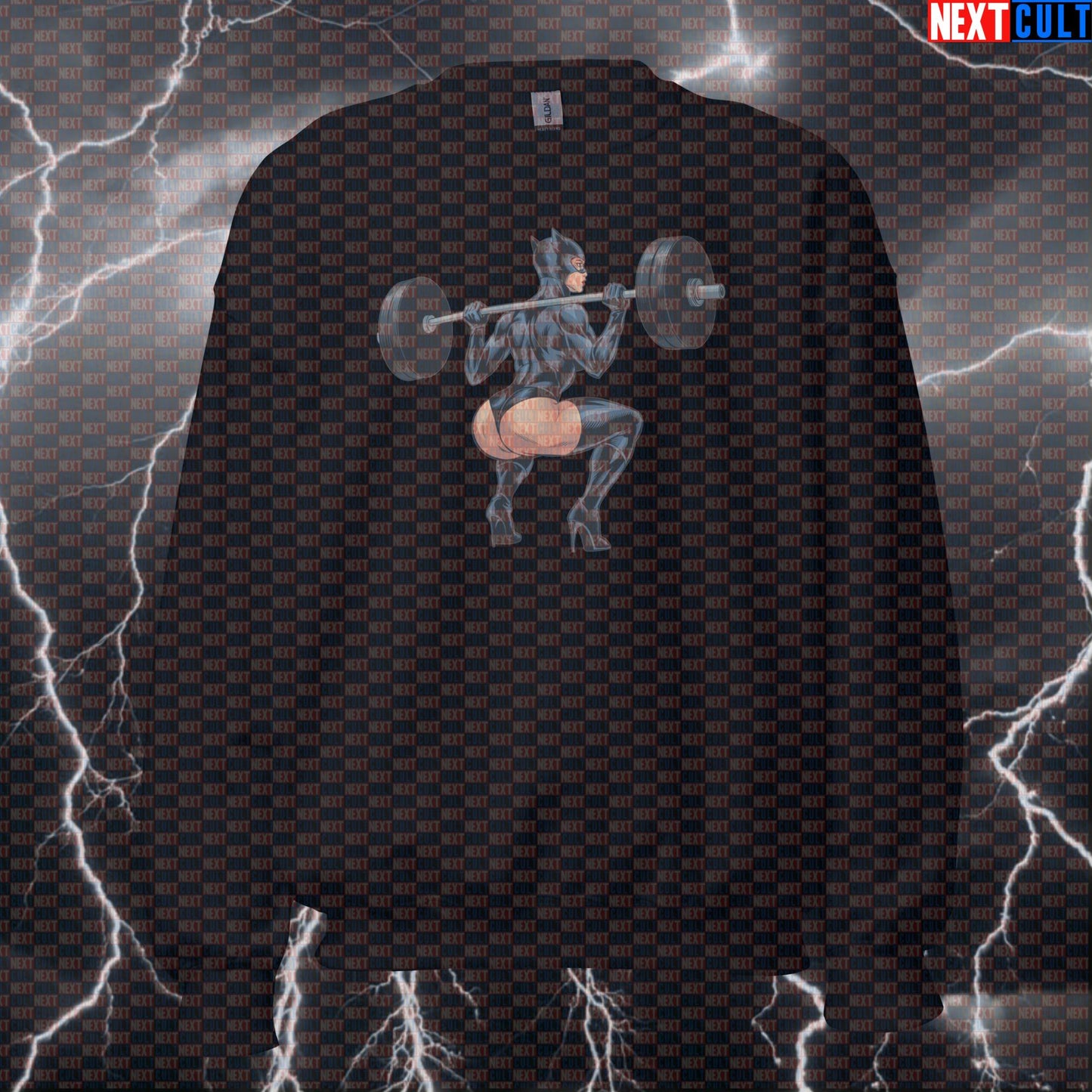 Funny Gym Girl Booty Builder Sweatshirt | Squats Leg Day Workout Sweater | Fitness Meme Crewneck Pullover Sweatshirts Bodybuilding Catwoman Films Fitness Gym Leg Day Powerlifting Pump Cover Superheroes Workout Next Cult Brand