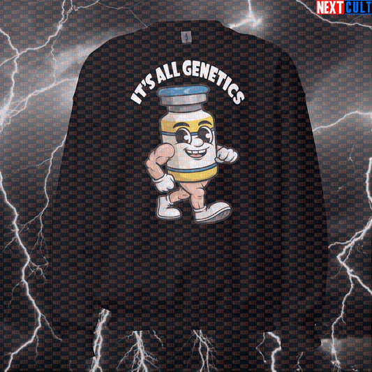 Funny It's All Genetics Gym Sweatshirt | Natty Workout Sweater For Lifters & Bodybuilding Meme Fans Sweatshirts Bodybuilding Fitness Gym Pump Cover Steroids Workout Next Cult Brand