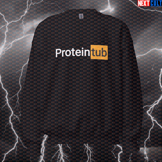 Funny Gym Bro Protein Sweatshirt | Workout Sweater For Lifters & Bodybuilding Fans | Fitness Meme Pullover Bodybuilding Fitness Gym Pump Cover Workout Next Cult Brand