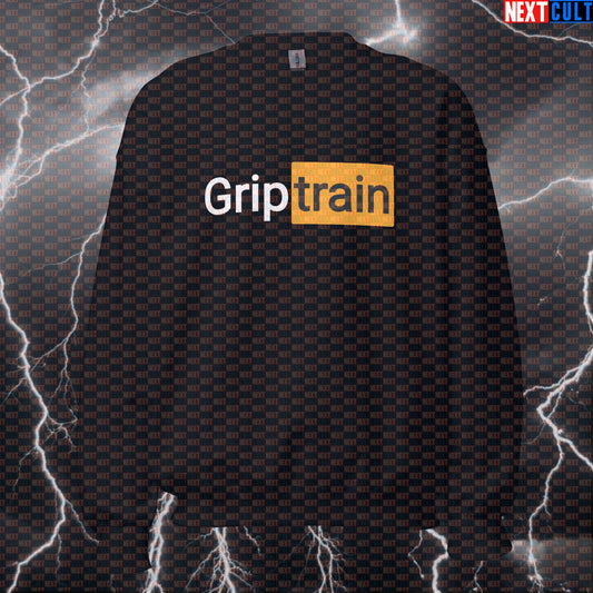 Grip Train Funny Gym Sweatshirt | Get a Grip Workout Jumper For Grip Training Sweatshirts Fitness Grip Training Gym Pump Cover Workout Next Cult Brand