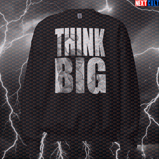 Funny Think Big Gym Sweatshirt | Arnold Bodybuilding Meme Sweater For Lifters | Workout Pullover Top Sweatshirts Arnold Schwarzenegger Bodybuilding Fitness Gym Pump Cover Workout Next Cult Brand