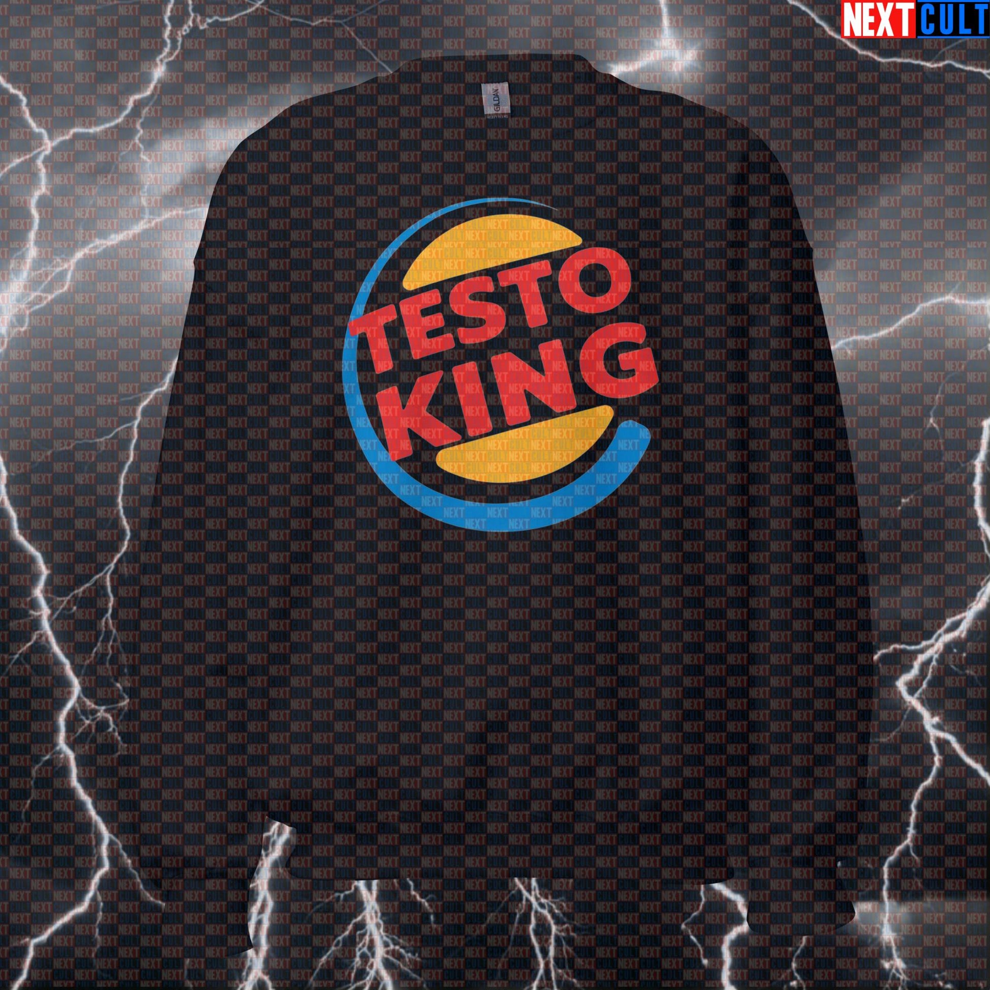 Testo King Funny Gym Sweatshirt | Testosterone Workout Sweater For Lifters & Bodybuilding Meme Fans Sweatshirts Bodybuilding Fitness Gym Pump Cover Workout Next Cult Brand