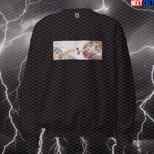 Lift With Me Gym Renaissance Funny Sweatshirt | Michelangelo Sistine Chapel Workout Sweater & Pump Cover Art Bodybuilding Gym Pump Cover Workout Next Cult Brand