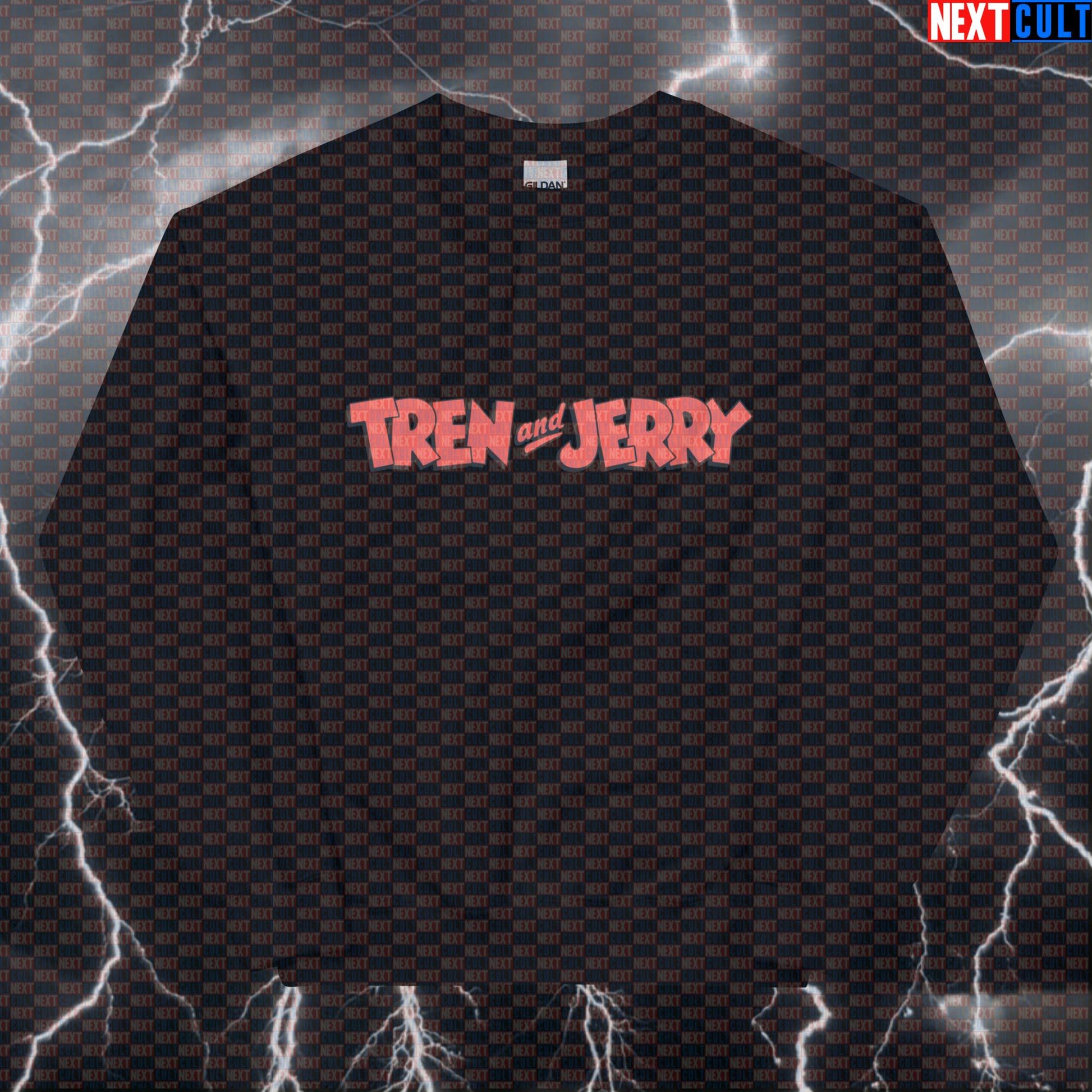 Tren & Jerry Funny Gym Sweatshirt | Not Natty Workout Jumper For Bodybuilding Bros Bodybuilding Fitness Gym Powerlifting Pump Cover Steroids TV Workout Next Cult Brand