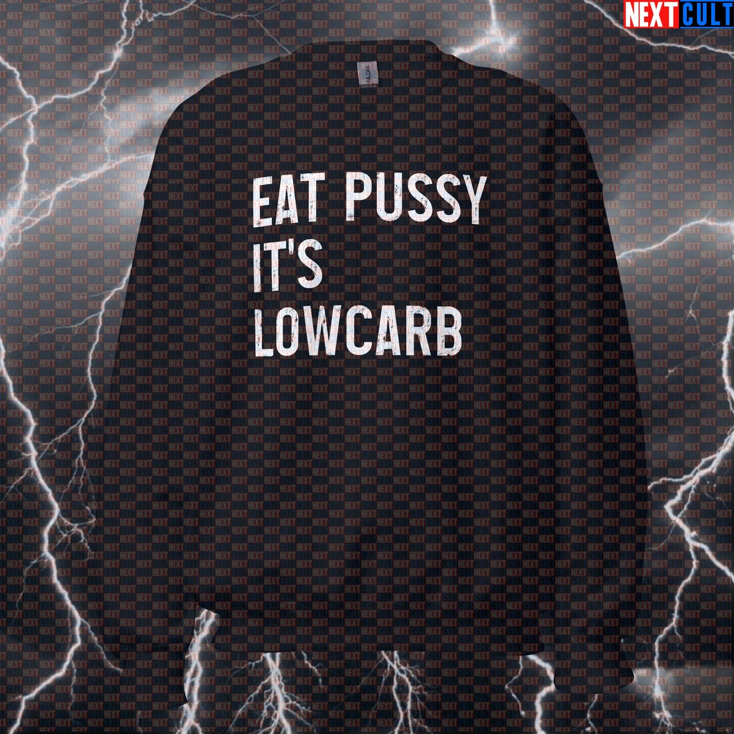Funny Low Carb Diet Gym Sweatshirt | Adult Humor Workout Sweater For Lifters | Meme Pullover Top Bodybuilding Fast Food Fitness Gym Pump Cover Workout Next Cult Brand