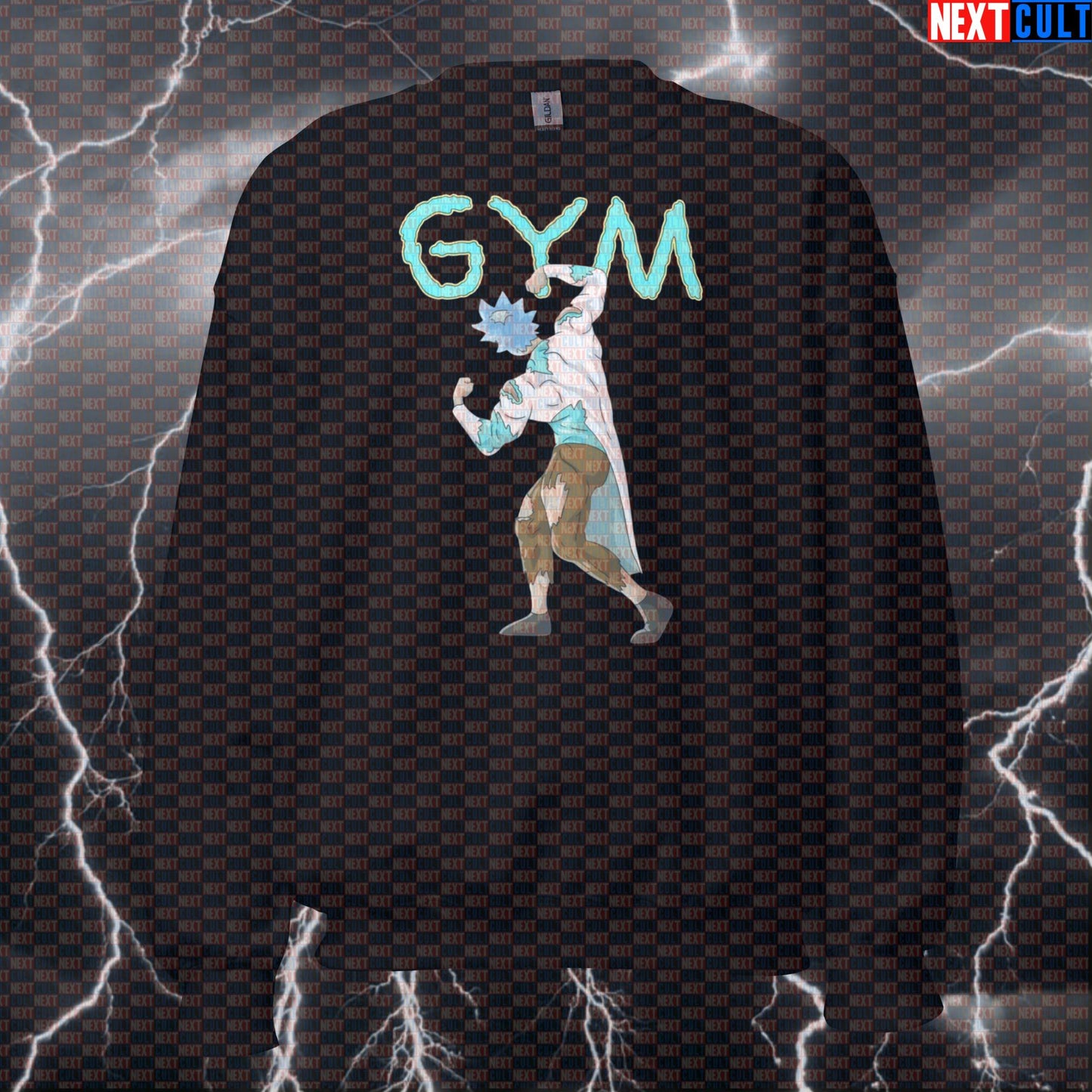 Science Based Lifting Funny Gym Sweatshirt | Rick and Morty Workout Sweater For Gym Bros & Powerlifting Bodybuilding Fitness Gym Pump Cover Rick and Morty TV Workout Next Cult Brand