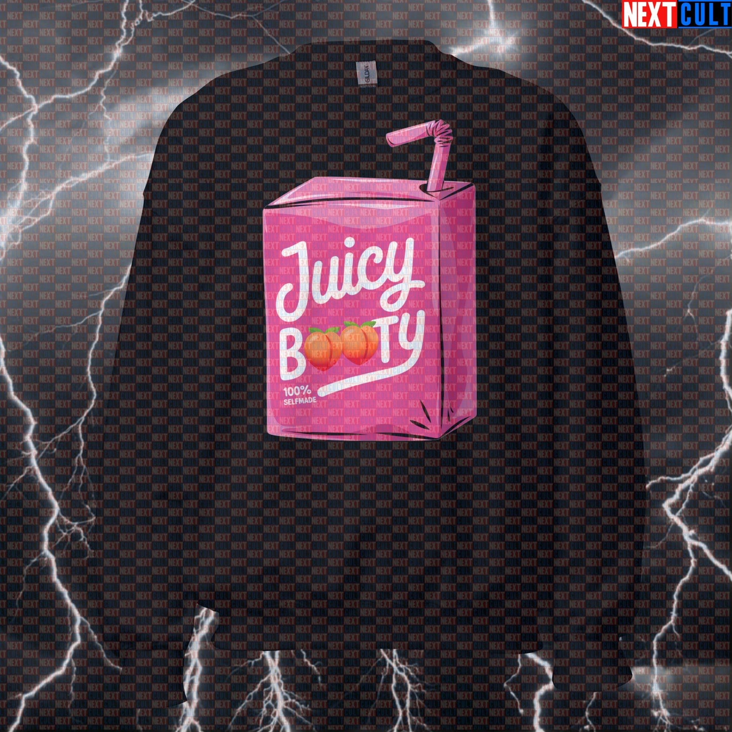 Juicy Booty Gym Sweatshirt | Funny Booty Builder Workout Sweater For Big Booty Gains & Powerlifting Sweatshirts Bodybuilding Fitness Gym Leg Day Pump Cover Workout Next Cult Brand