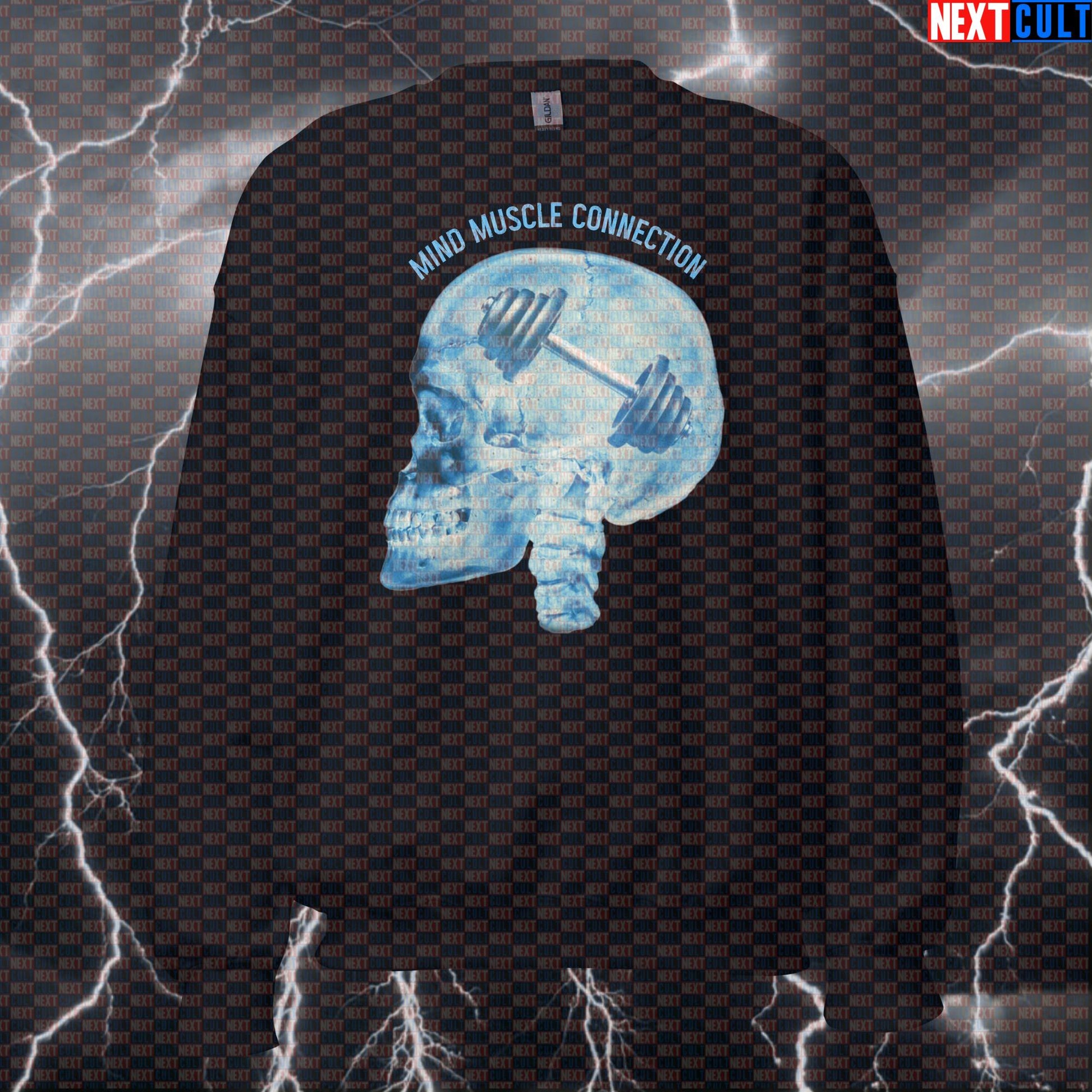 Gymhead Funny Workout Sweatshirt | Mind Muscle Connection Sweater For Lifters | Fitness Meme Crewneck Bodybuilding Fitness Gym Powerlifting Pump Cover Workout Next Cult Brand