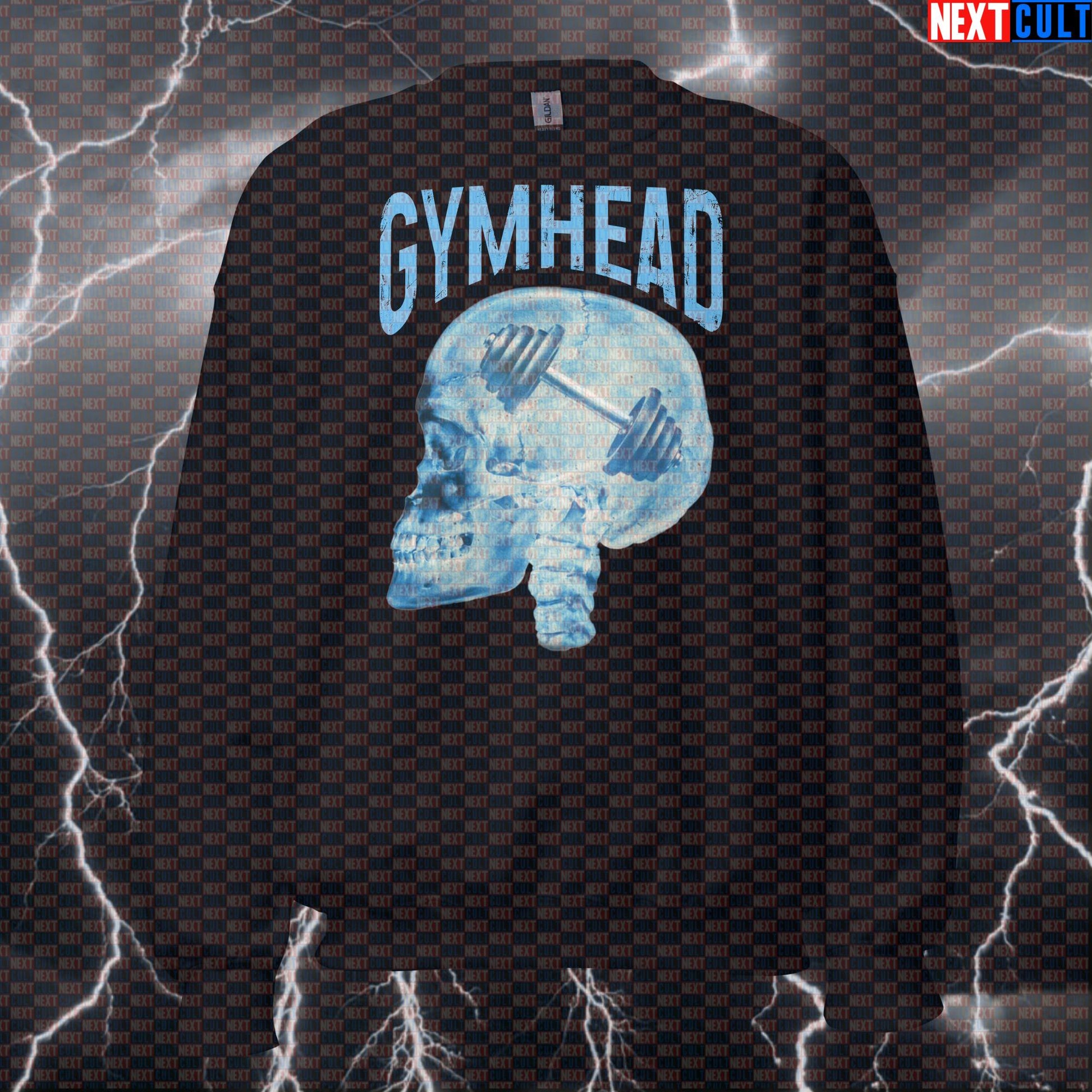 Gymhead Funny Gym Sweatshirt | Lifting Is On My Mind Workout Sweater | Skull Design Pump Cover Pullover Bodybuilding Fitness Gym Powerlifting Pump Cover Workout Next Cult Brand