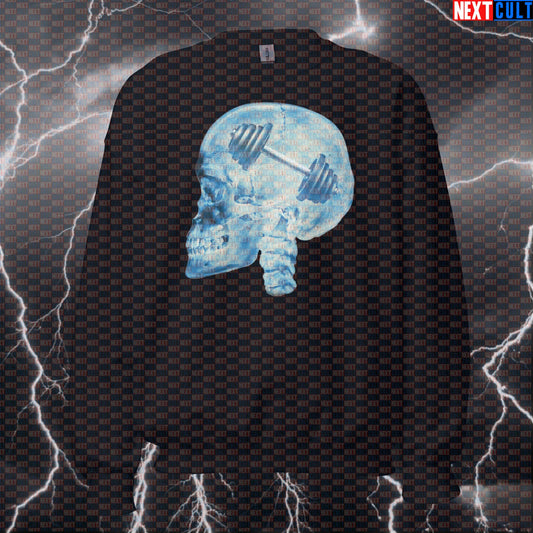 Gymhead Funny Workout Sweatshirt | Lifting On My Mind Fitness Meme Pullover | Gym Bro Crewneck Sweater Bodybuilding Fitness Gym Powerlifting Workout Next Cult Brand