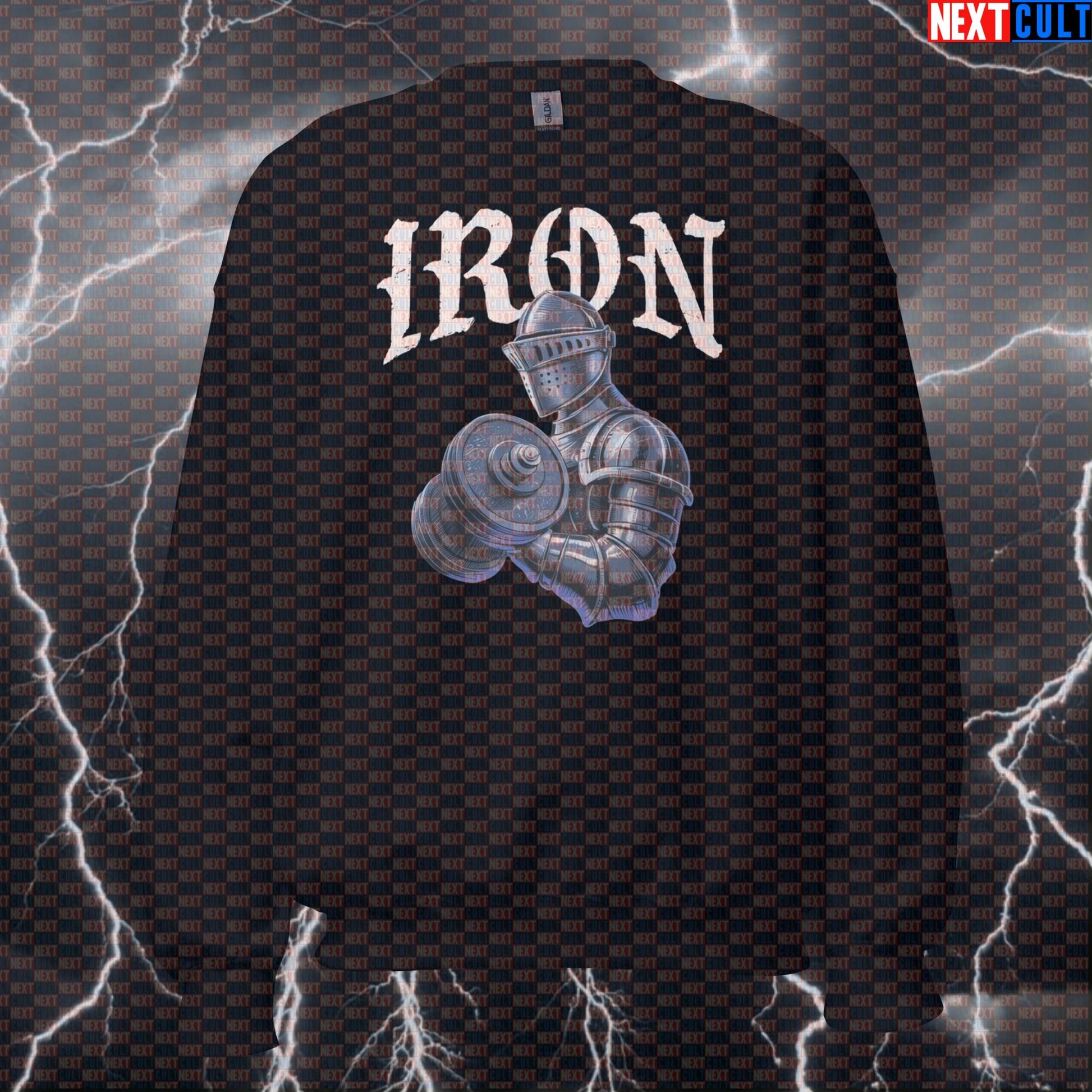 Iron Knight Funny Gym Sweatshirt | Motivational Workout Sweater For Lifters & Powerlifting Fans | Fitness Meme Pullover Sweatshirts Bodybuilding Fitness Gym Pump Cover Workout Next Cult Brand