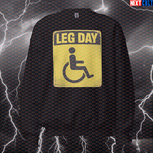 Leg Day Pump Cover Gym Sweatshirt | Funny Leg Workout Sweater For Squats & Lifters | Fitness Meme Pullover Sweatshirts Bodybuilding Fitness Gym Leg Day Powerlifting Pump Cover Workout Next Cult Brand