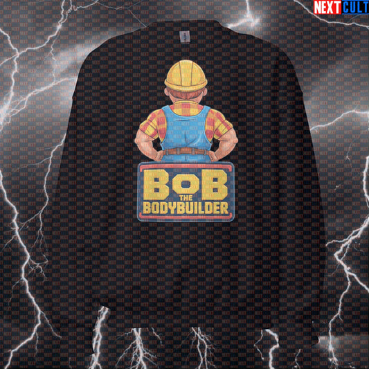 Bob The Bodybuilder Funny Gym Sweatshirt | Workout Sweater For Lifters & Fitness Meme Fans | Crewneck Pullover Sweatshirts Bodybuilding Fitness Gym Pump Cover TV Workout Next Cult Brand