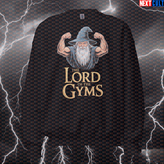 Lord of the Gyms Funny Gym Sweatshirt | Workout Sweater For Lifters & Gym Wizards | Fitness Meme Pullover Sweatshirts Bodybuilding Books Films Fitness Lord of the Rings Pump Cover Workout Next Cult Brand