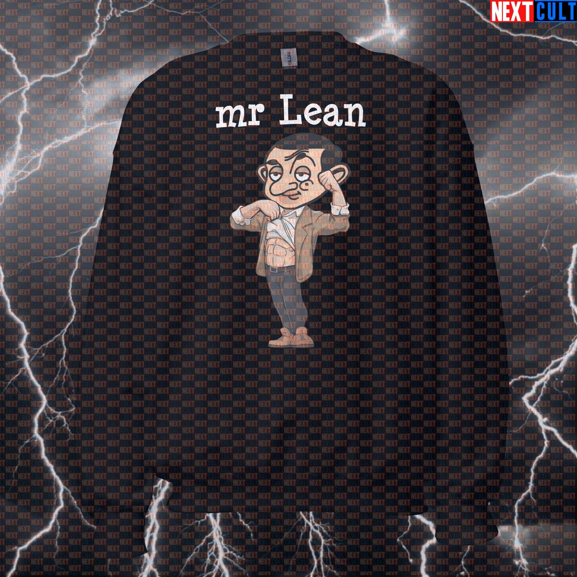 Mr Lean Gym Meme Sweatshirt | Funny Workout Sweater For Lifters & Bodybuilding Fans | Fitness Crewneck Sweatshirts Bodybuilding Fitness Gym Pump Cover TV Workout Next Cult Brand