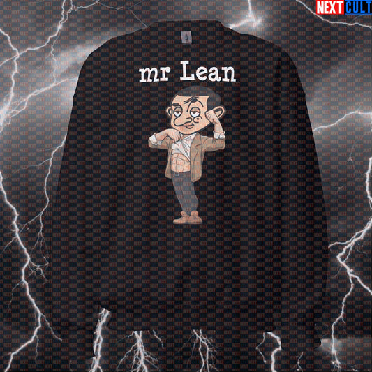 Mr Lean Gym Meme Sweatshirt | Funny Workout Sweater For Lifters & Bodybuilding Fans | Fitness Crewneck Sweatshirts Bodybuilding Fitness Gym Pump Cover TV Workout Next Cult Brand