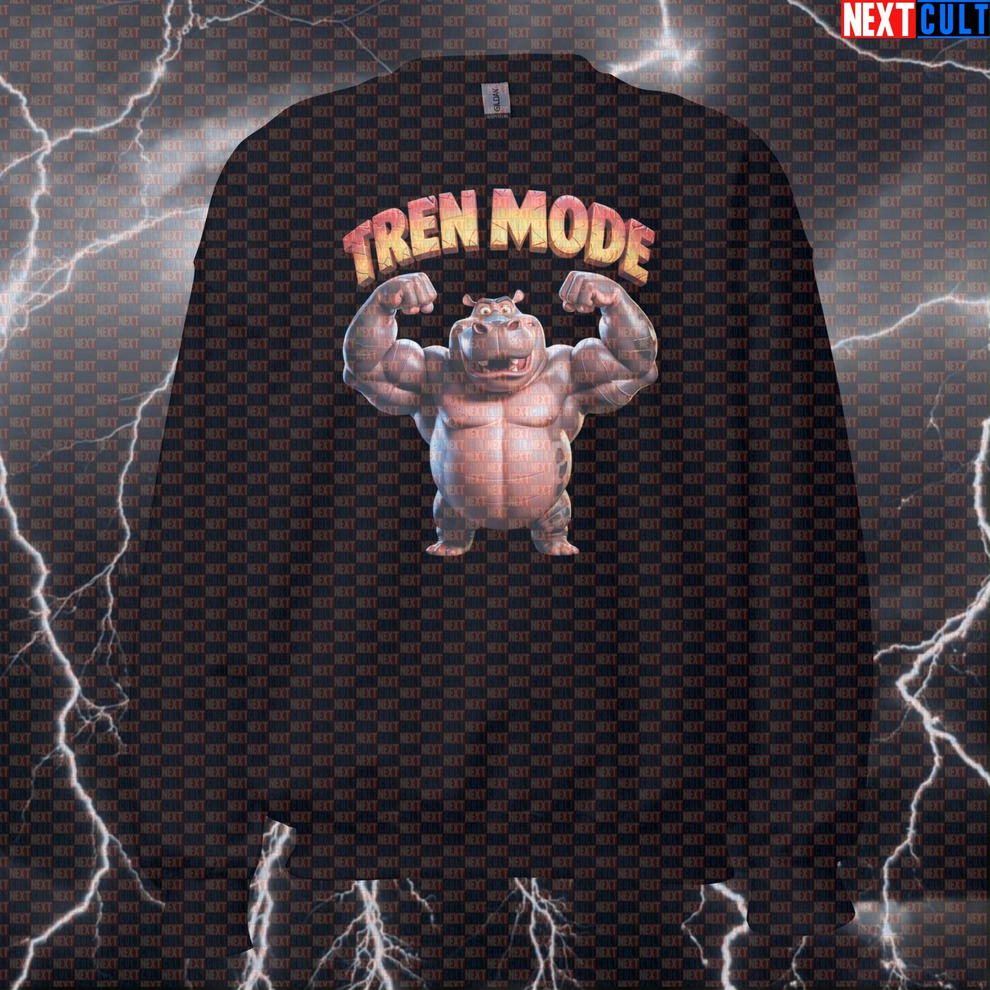 Tren Mode Gym Hippo Funny Workout Sweatshirt | Madagascar Moto Moto Meme Pullover For Lifters Sweatshirts Bodybuilding Films Fitness Gym Pump Cover Steroids Workout Next Cult Brand