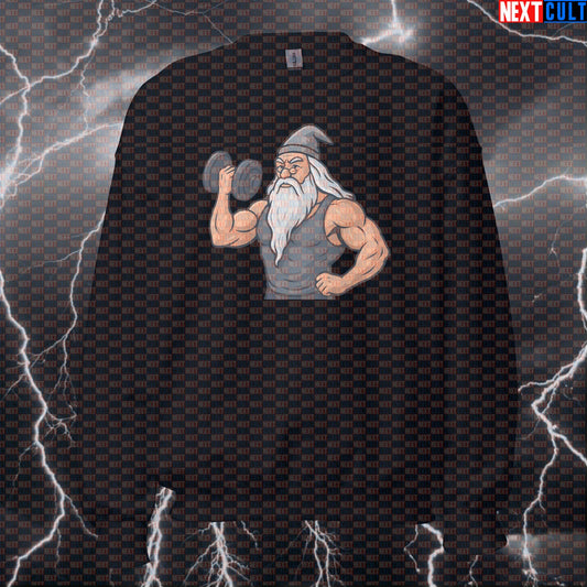 Dumbbelldore Gym Sweatshirt | Swole Wizard Workout Jumper | Harry Potter Fitness Pullover Sweatshirts Bodybuilding Books Films Fitness Gym Harry Potter Pump Cover Workout Next Cult Brand
