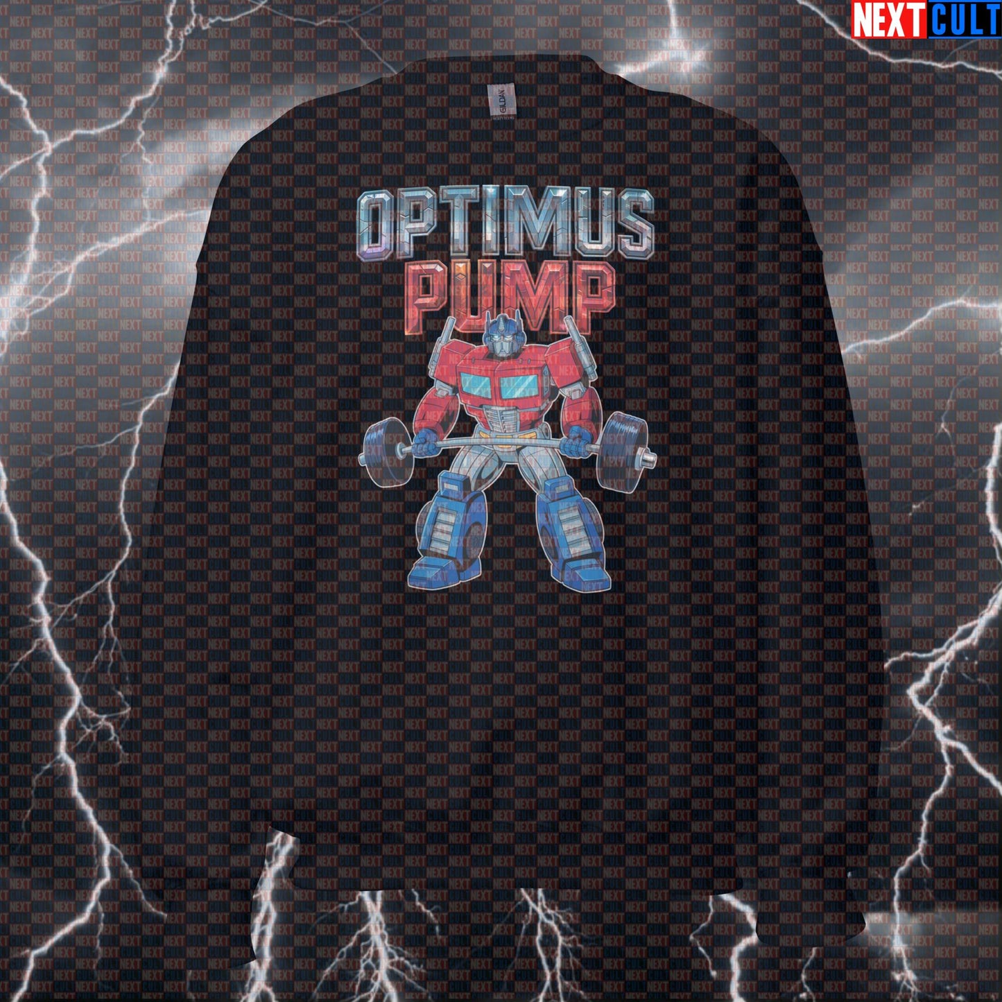 Optimus Pump Funny Gym Sweatshirt | Transformers Workout Sweater For Lifters | Robot Pump Cover Pullover Sweatshirts Bodybuilding Films Fitness Gym Pump Cover Transformers Workout Next Cult Brand