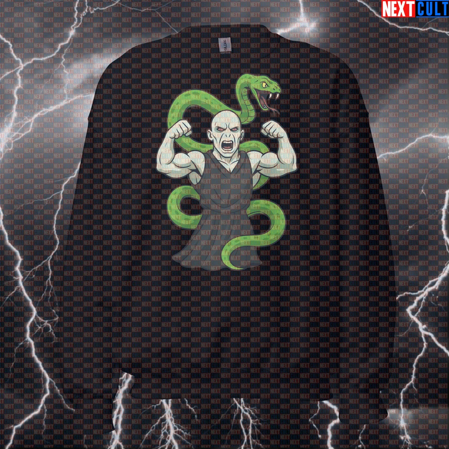 Swoledemort Wizard Workout Funny Gym Sweatshirt | He Who Must Not Skip Leg Day Pullover Sweatshirts Bodybuilding Books Films Fitness Gym Harry Potter Pump Cover Workout Next Cult Brand