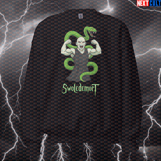Swoledemort Gym Sweatshirt | Swolecraft Wizard Workout Sweater | Funny Fitness Pullover Sweatshirts Bodybuilding Books Films Fitness Gym Harry Potter Pump Cover Workout Next Cult Brand