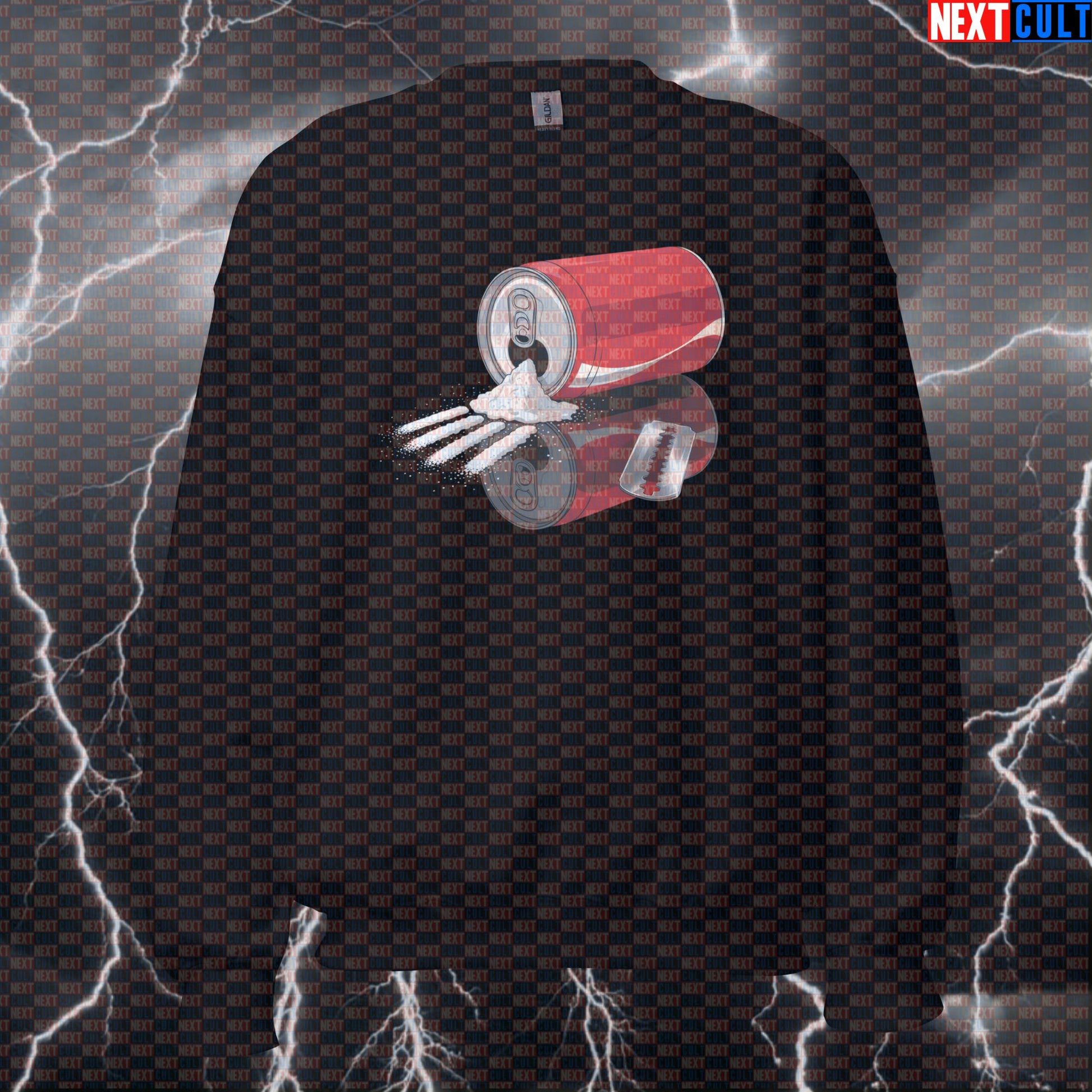 Coke Sniffing Funny Gym Sweatshirt | Bodybuilding Meme Jumper Workout Pullover Bodybuilding Fast Food Fitness Gym Pump Cover Workout Next Cult Brand