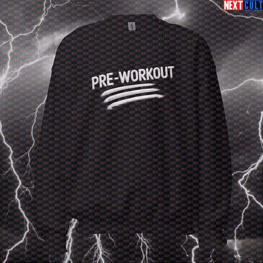 Funny Pre Workout Gym Sweatshirt | Sniff The White Powder Pump Cover Sweater | Gym Meme Crewneck Bodybuilding Fitness Gym Powerlifting Pump Cover Workout Next Cult Brand