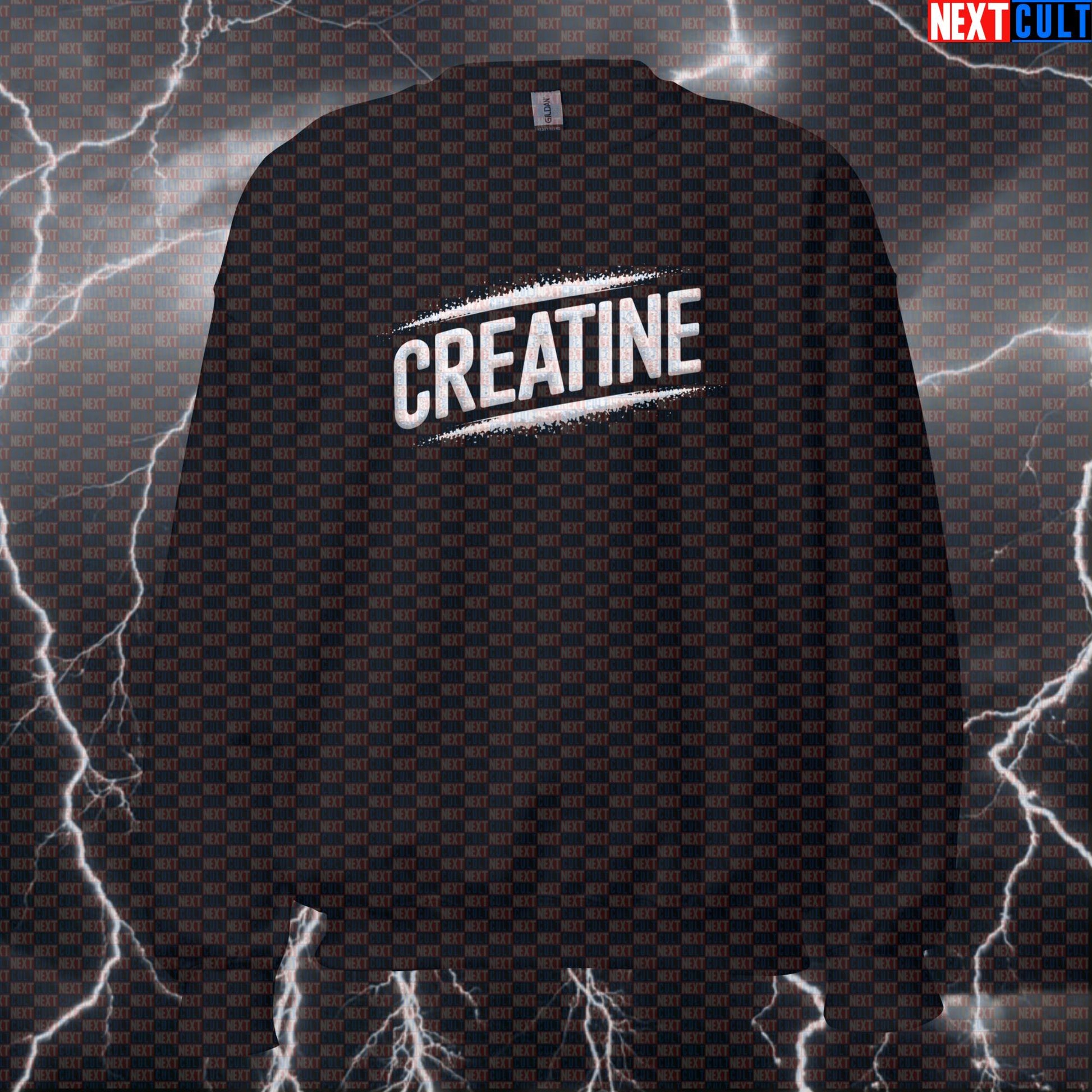 Funny Sniffing Creatine Gym Sweatshirt | Hilarious Pump Cover Sweater For Lifters | Gym Meme Pullover Bodybuilding Fitness Gym Pump Cover Workout Next Cult Brand